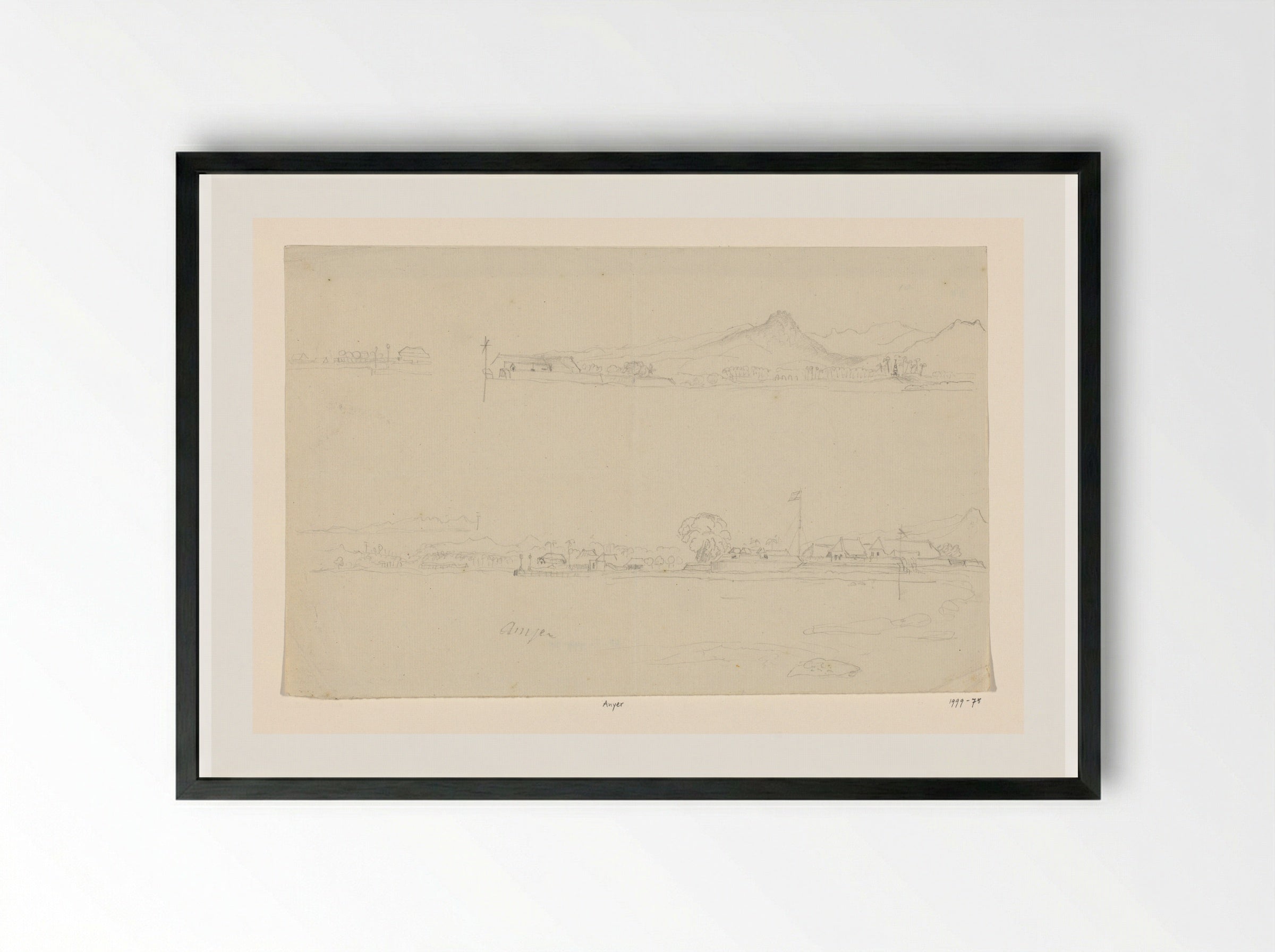 Gezicht op Anyer - Adrianus Johannes Bik - Framed Print Black