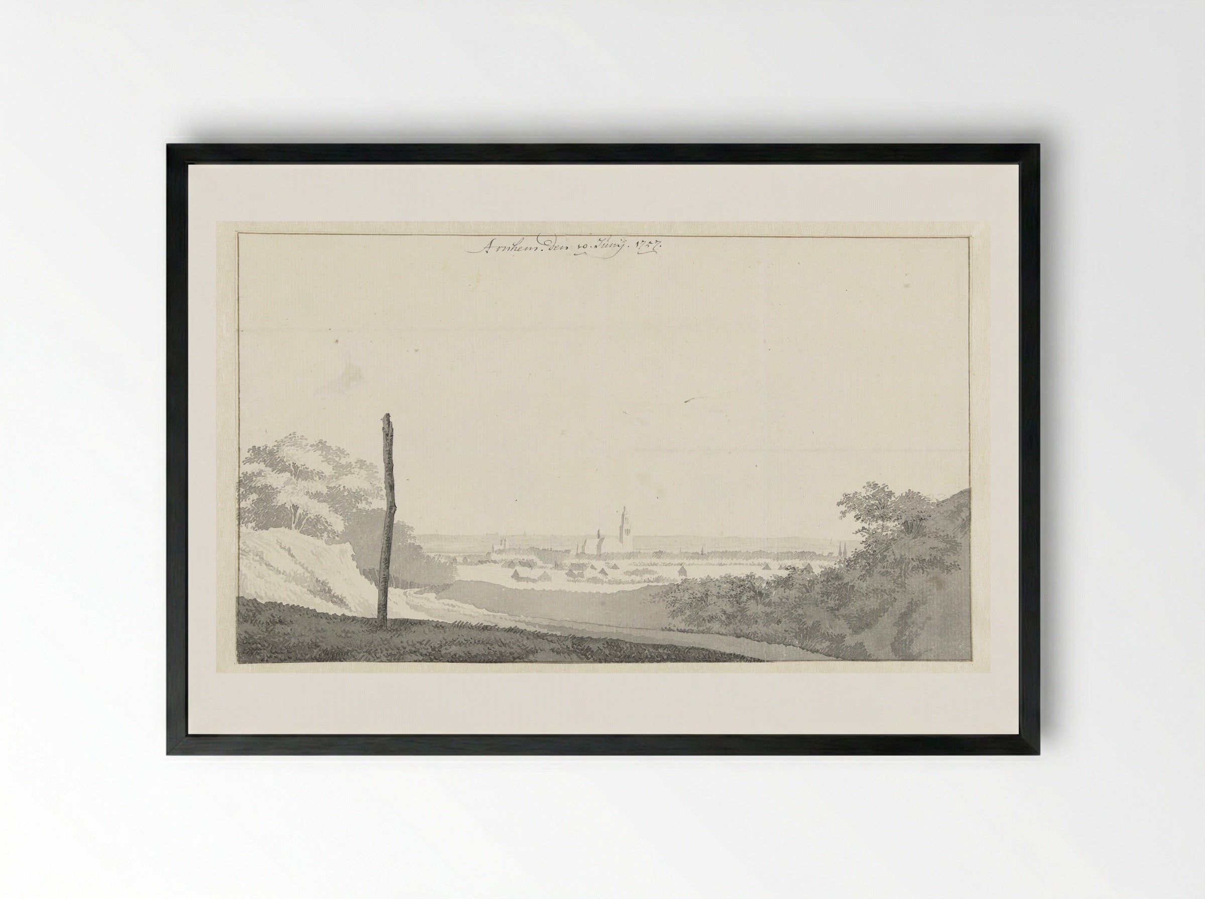 Gezicht op Arnhem - Jan de Beijer - Framed Print Black