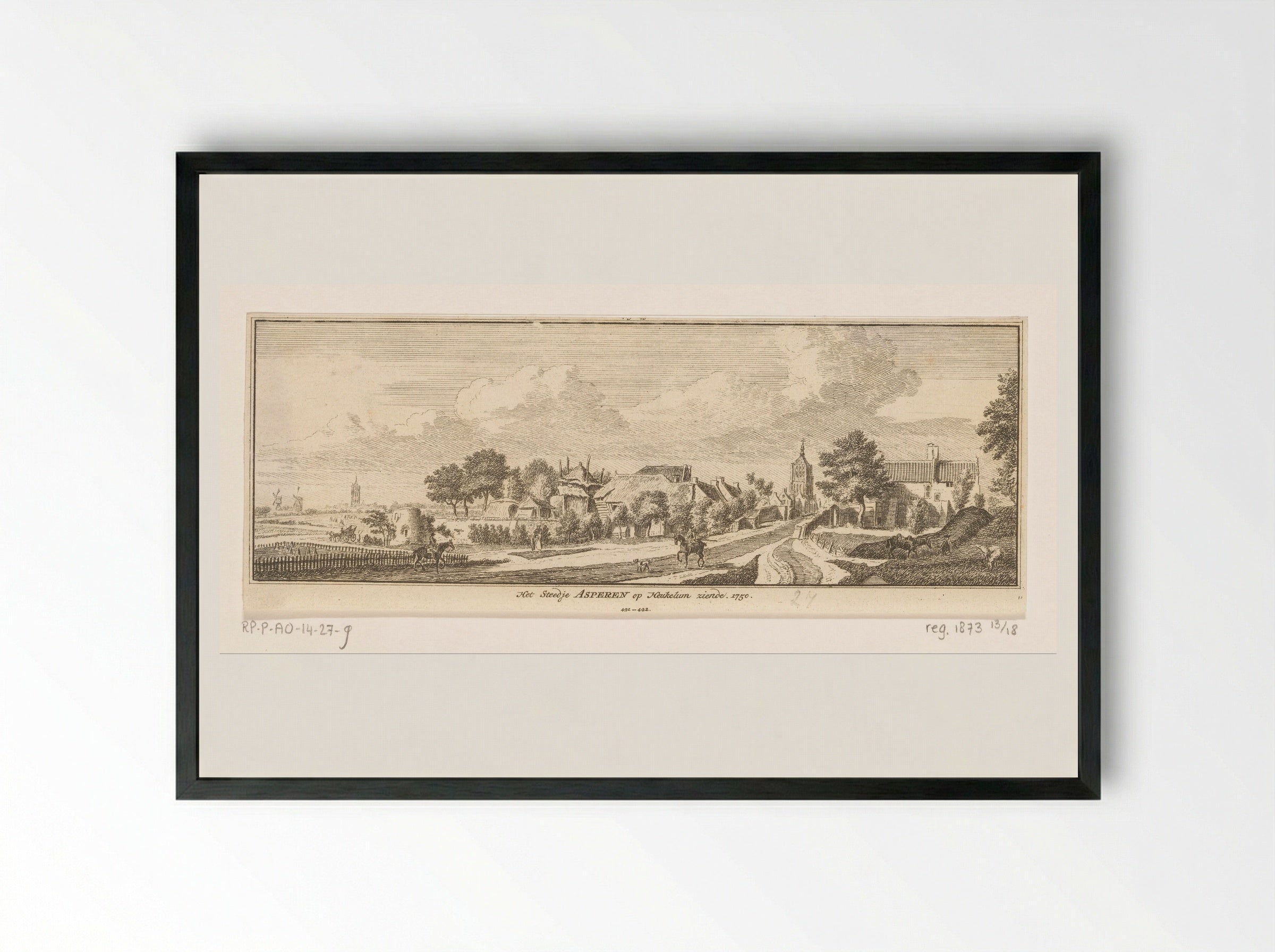 Gezicht op Asperen - Hendrik Spilman - Framed Print Black