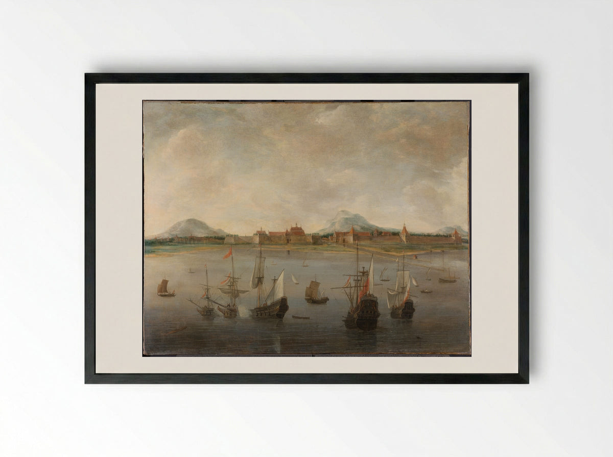 Gezicht op Batavia - Hendrick Jacobsz. Dubbels - Framed Print Black