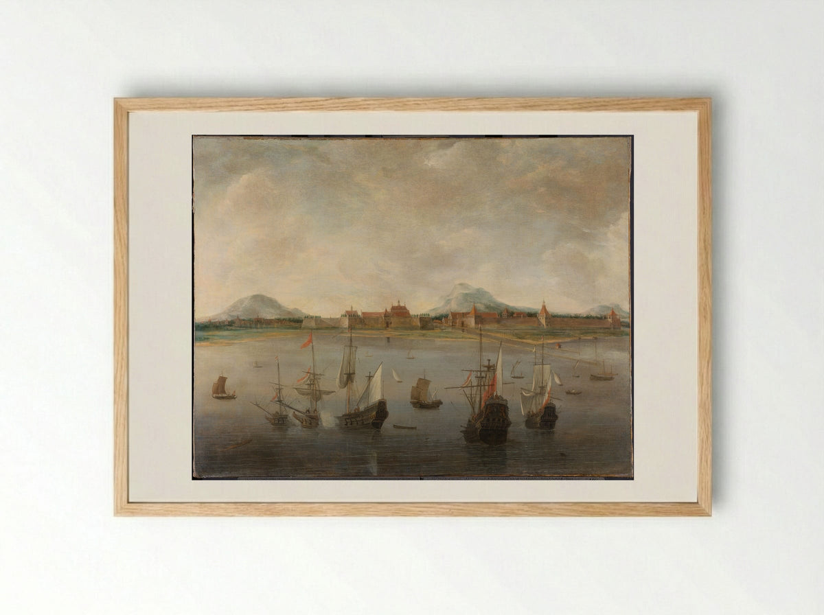 Gezicht op Batavia - Hendrick Jacobsz. Dubbels - Framed Print Wood