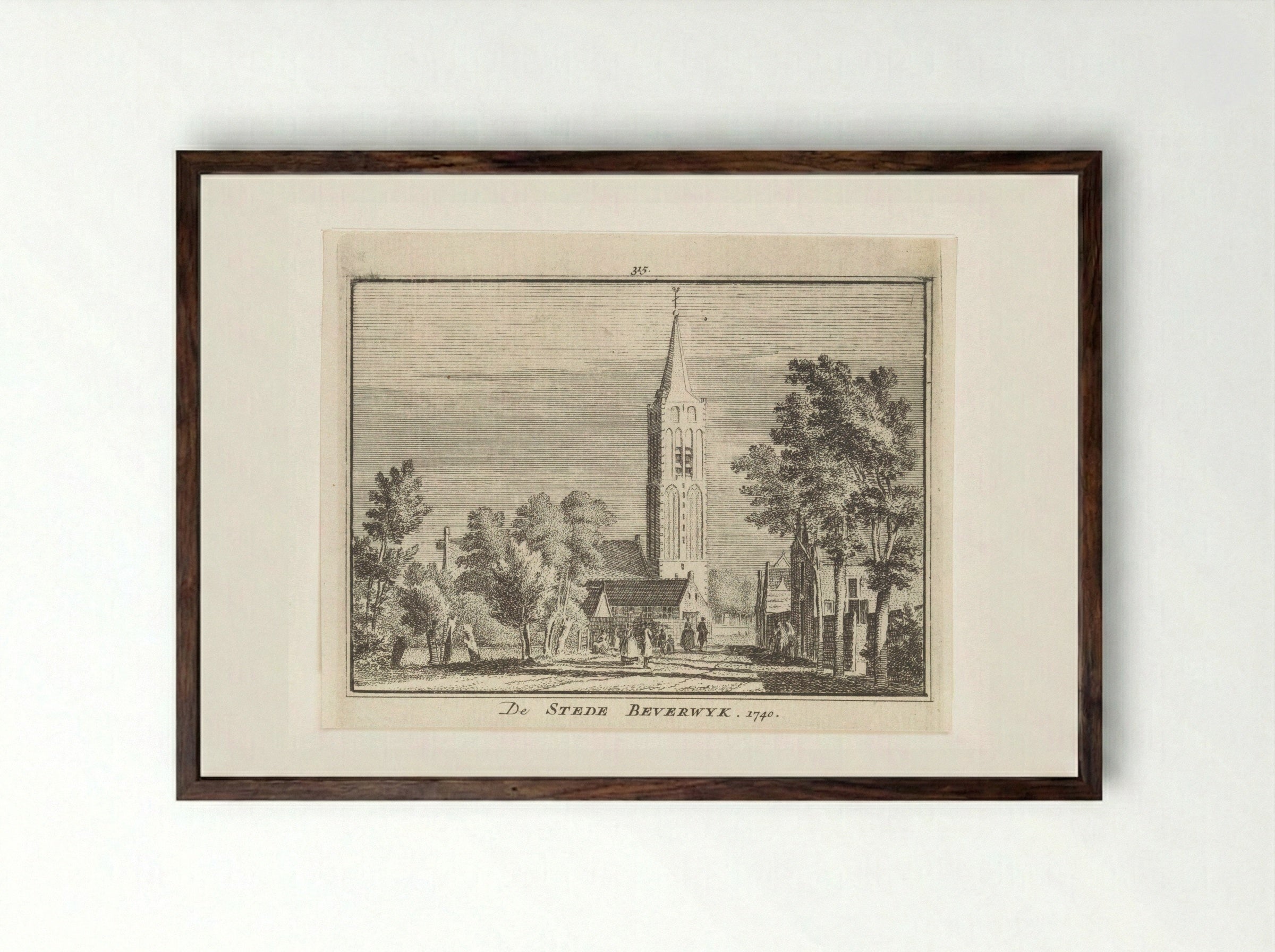 Gezicht op Beverwijk - Hendrik Spilman - Framed Print Dark Wood