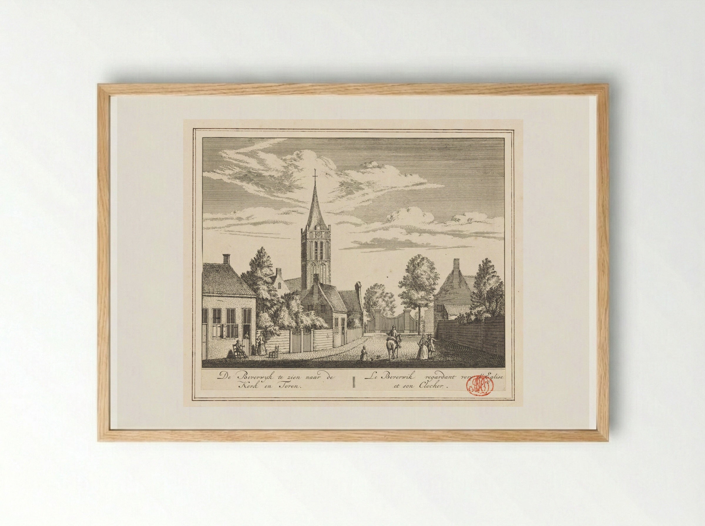 Gezicht op Beverwijk - Abraham Rademaker - Framed Print Wood