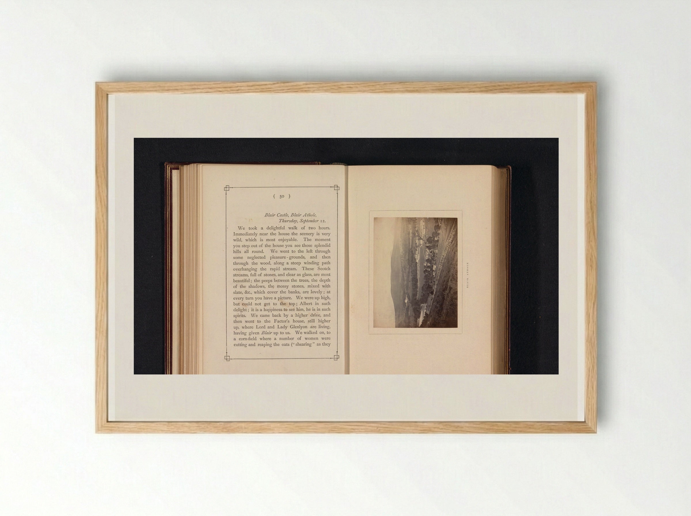 Gezicht op Blair Atholl - George Washington Wilson - Framed Print Wood