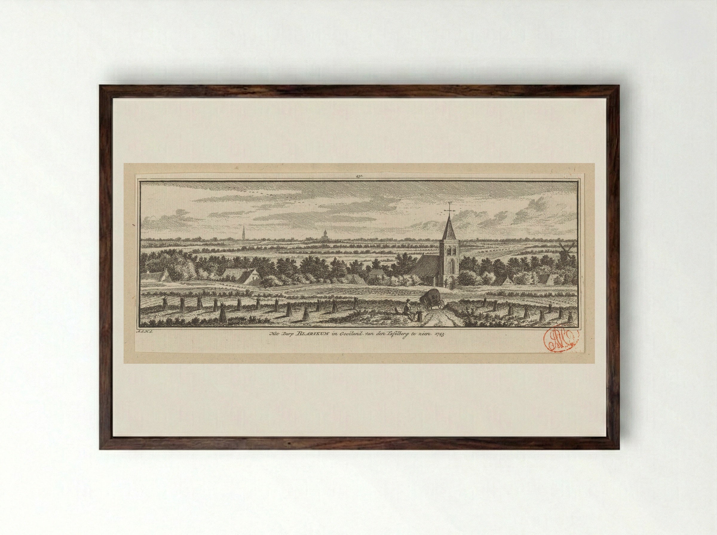 Gezicht op Blaricum - Hendrik Spilman - Framed Print Dark Wood