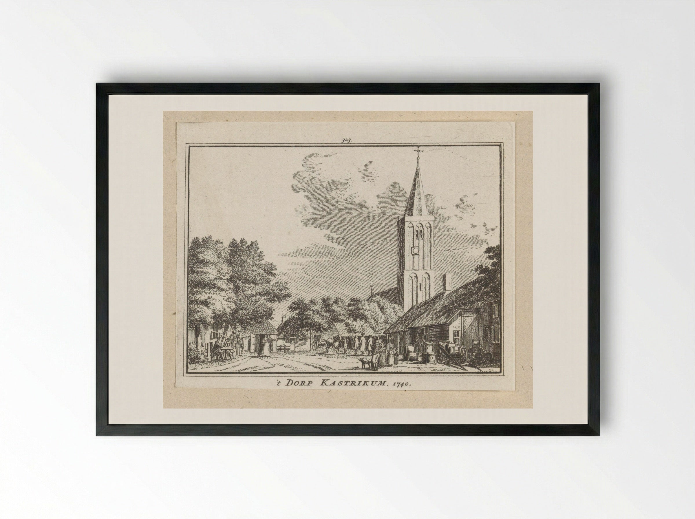 Gezicht op Castricum - Hendrik Spilman - Framed Print Black
