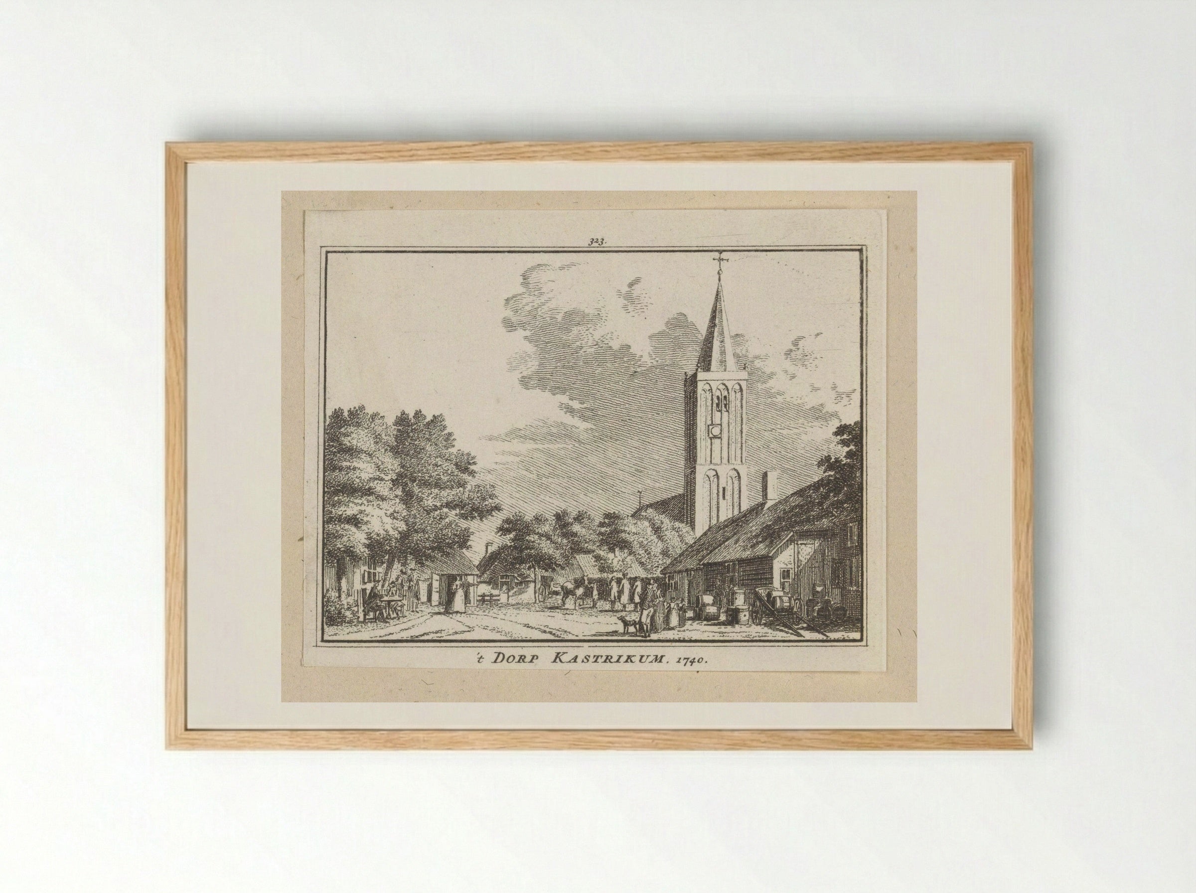 Gezicht op Castricum - Hendrik Spilman - Framed Print Wood