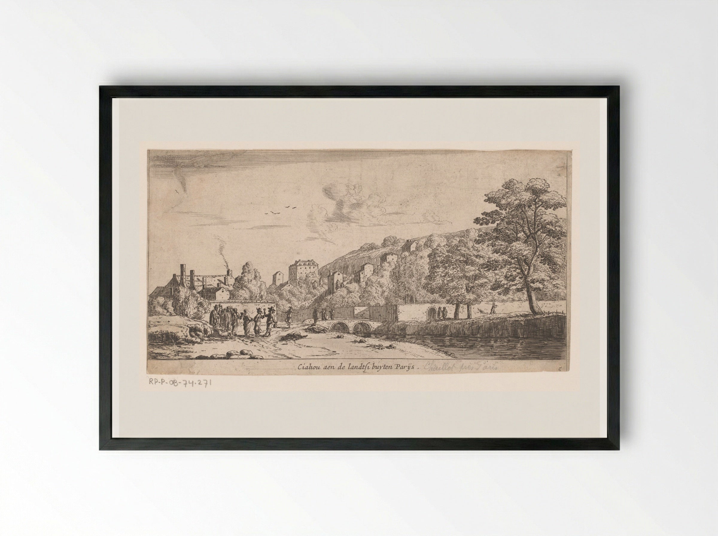 Gezicht op Chaillot - Reinier Nooms - Framed Print Black