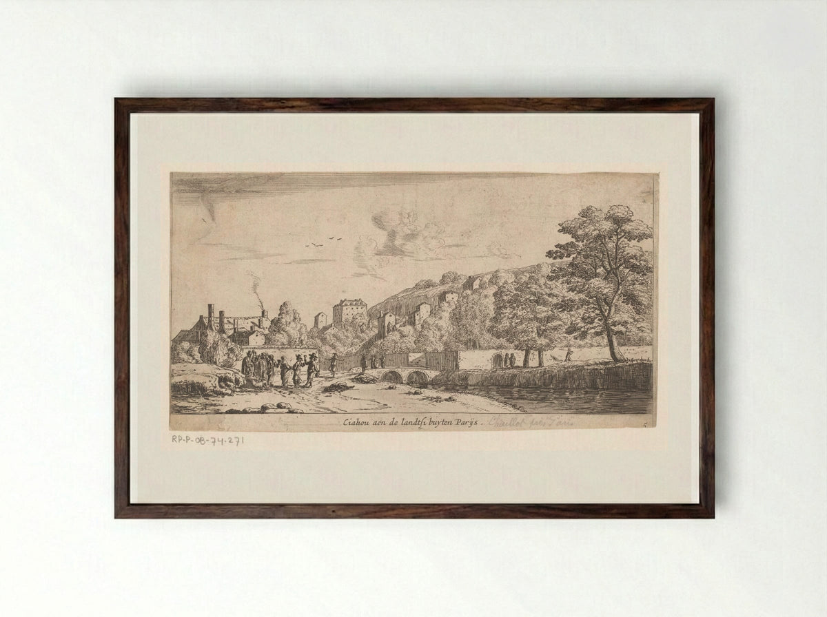 Gezicht op Chaillot - Reinier Nooms - Framed Print Dark Wood