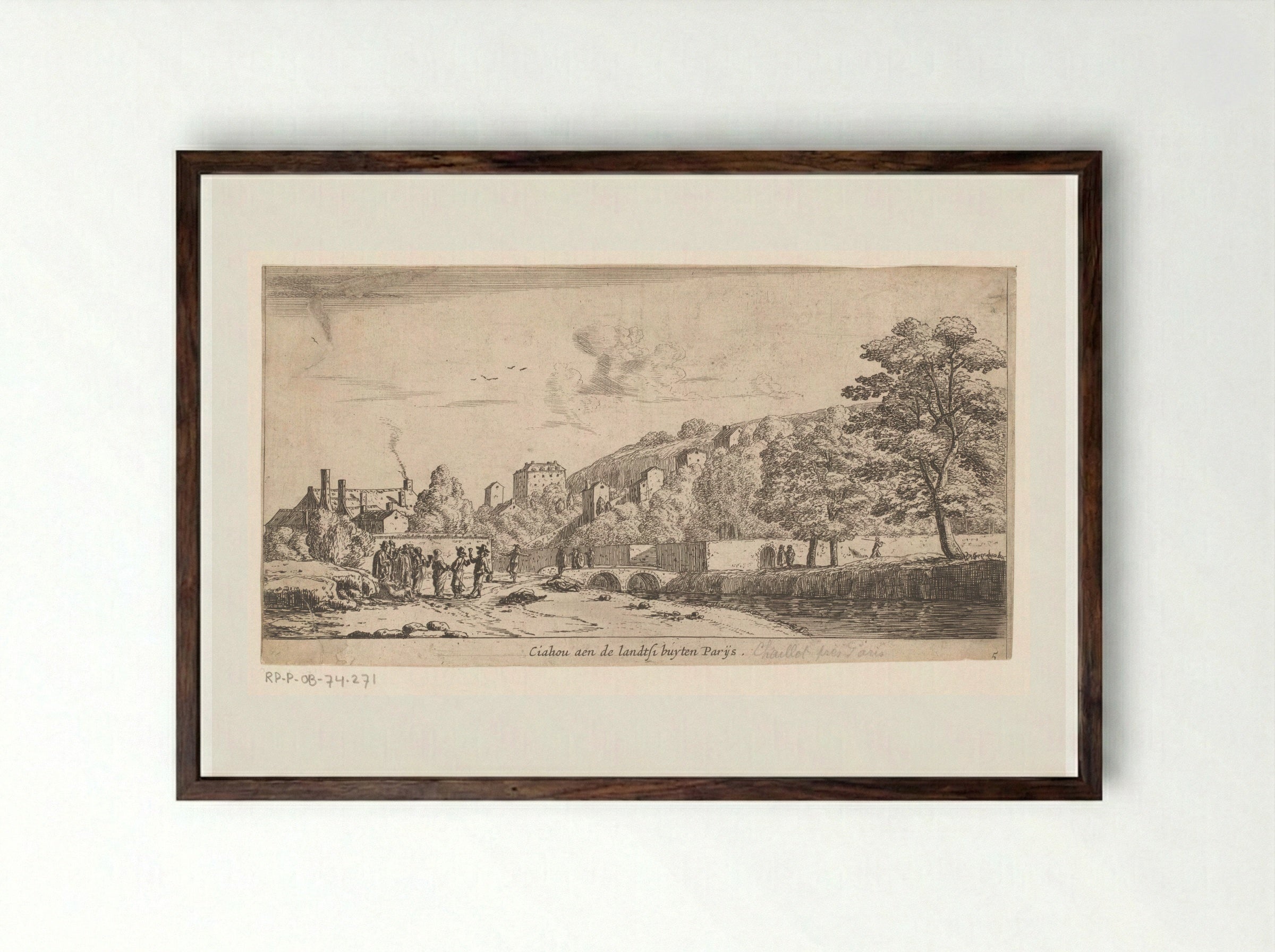 Gezicht op Chaillot - Reinier Nooms - Framed Print Dark Wood