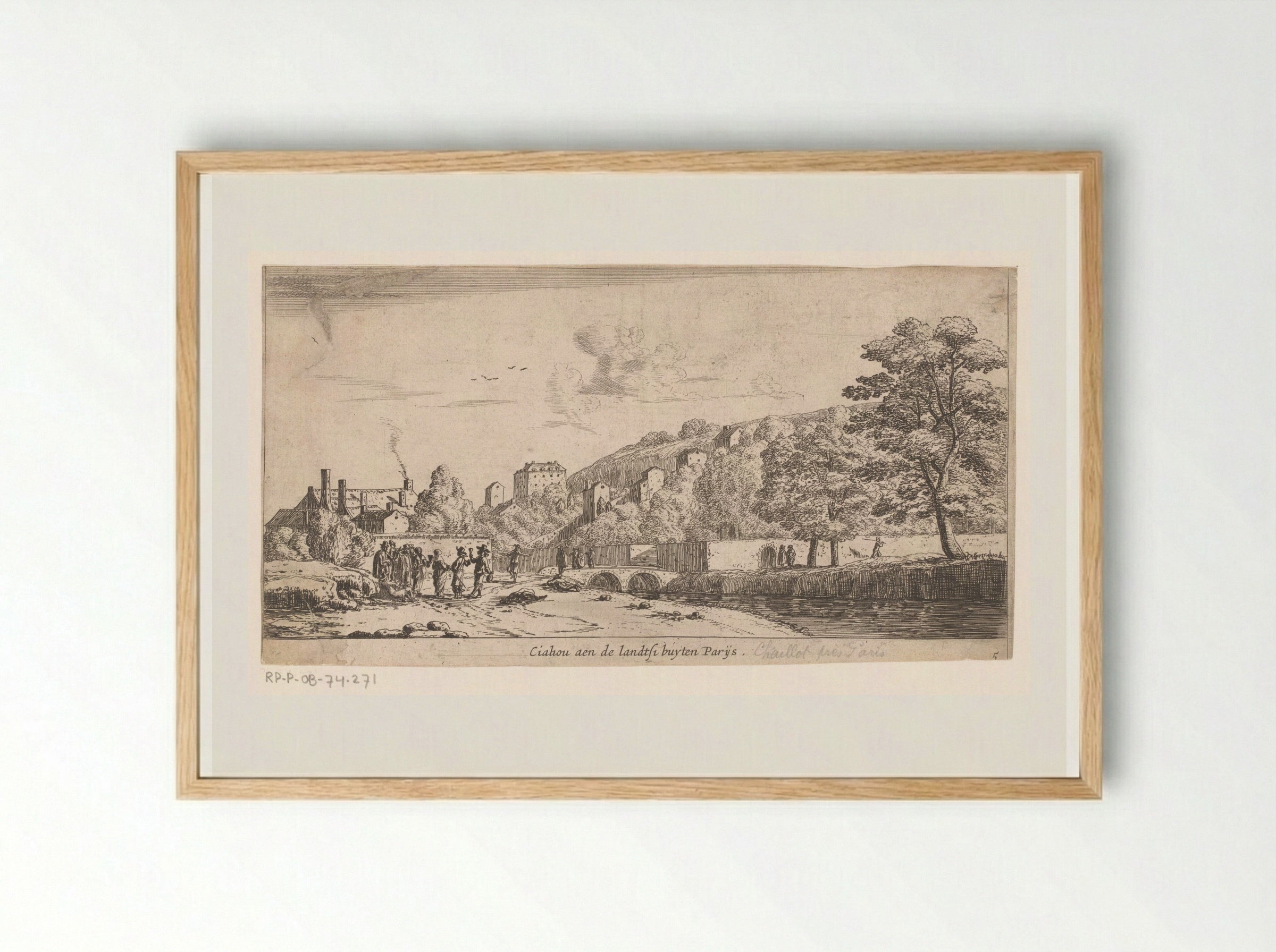 Gezicht op Chaillot - Reinier Nooms - Framed Print Wood