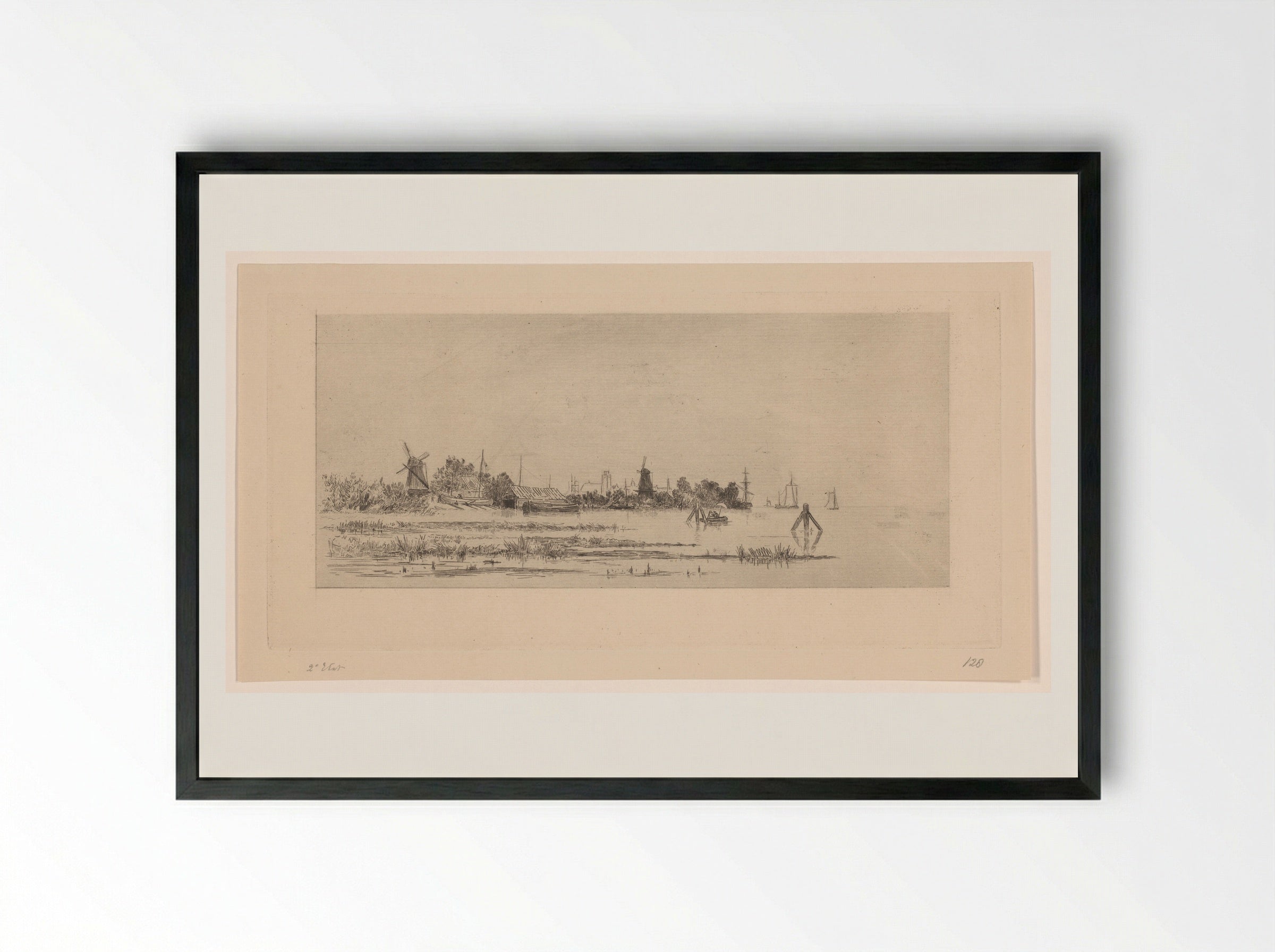 Gezicht op Dordrecht - Carel Nicolaas Storm van 's-Gravesande - Framed Print Black