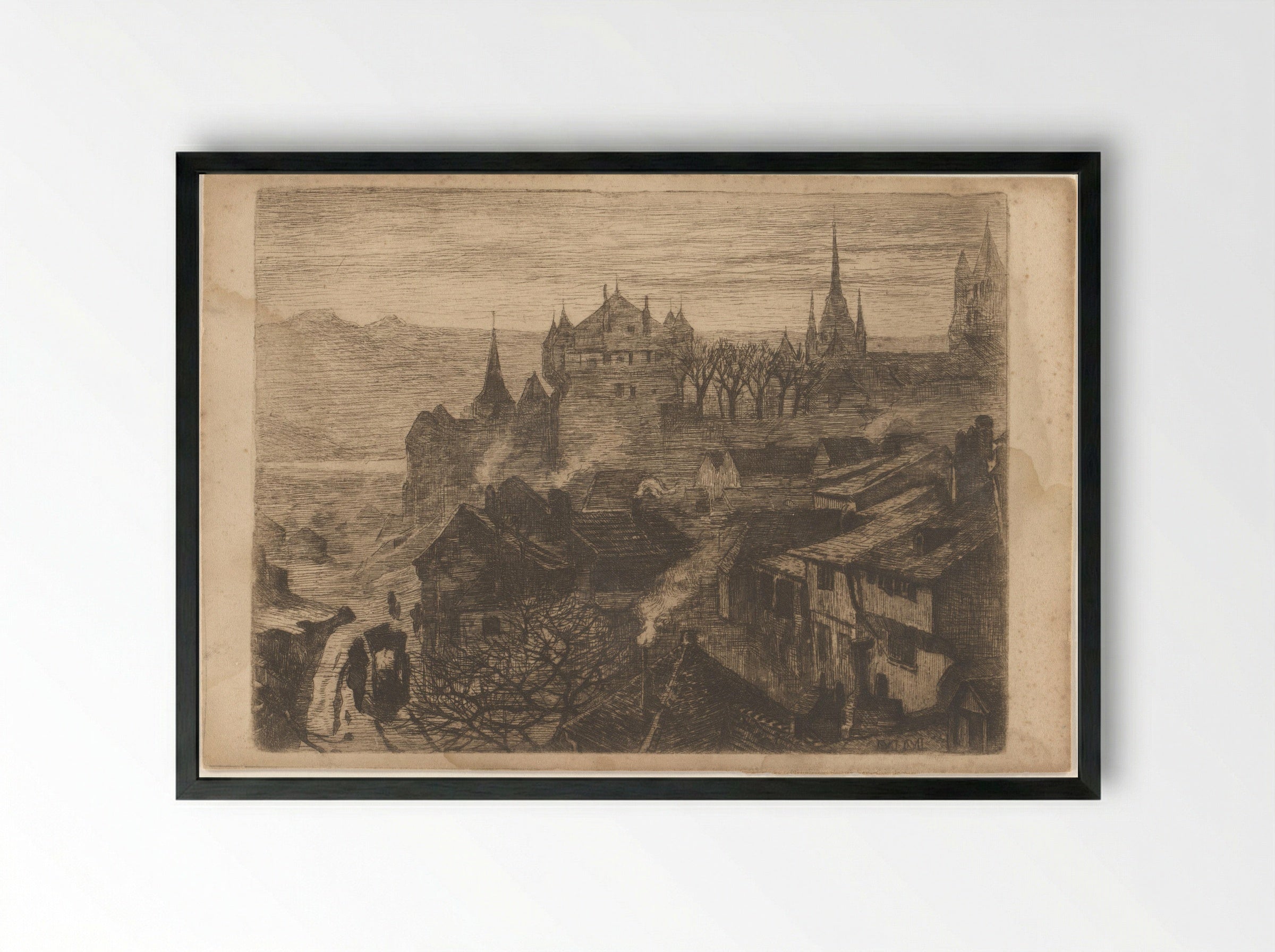 Gezicht op Freiburg - Philip Zilcken - Framed Print Black