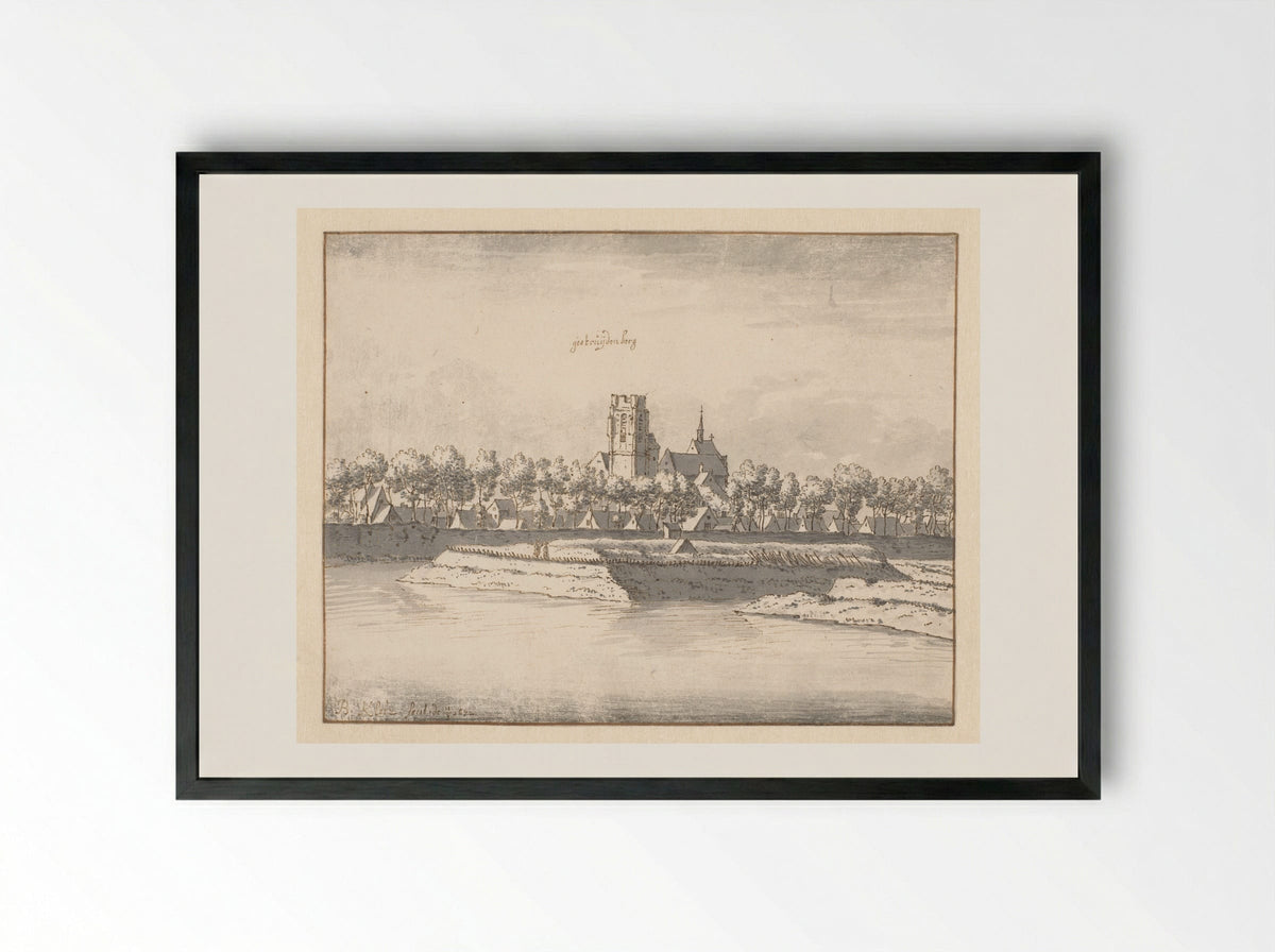 Gezicht op Geertruidenberg, Noord-Brabant - Barend Klotz - Framed Print Black
