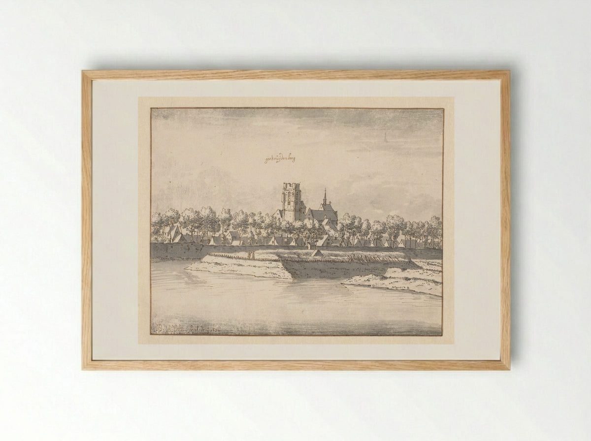 Gezicht op Geertruidenberg, Noord-Brabant - Barend Klotz - Framed Print Wood