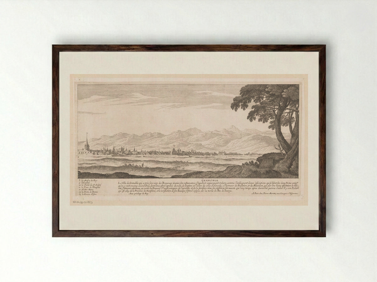 Gezicht op Grenoble - Nicolas Perelle - Framed Print Dark Wood