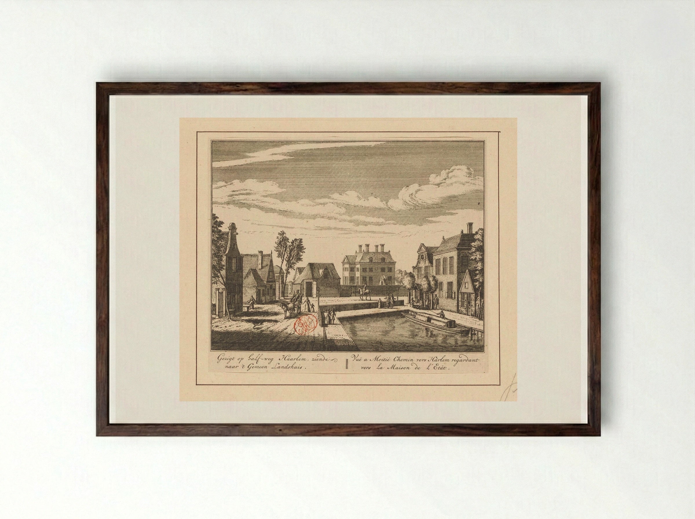 Gezicht op Halfweg - Abraham Rademaker - Framed Print Dark Wood