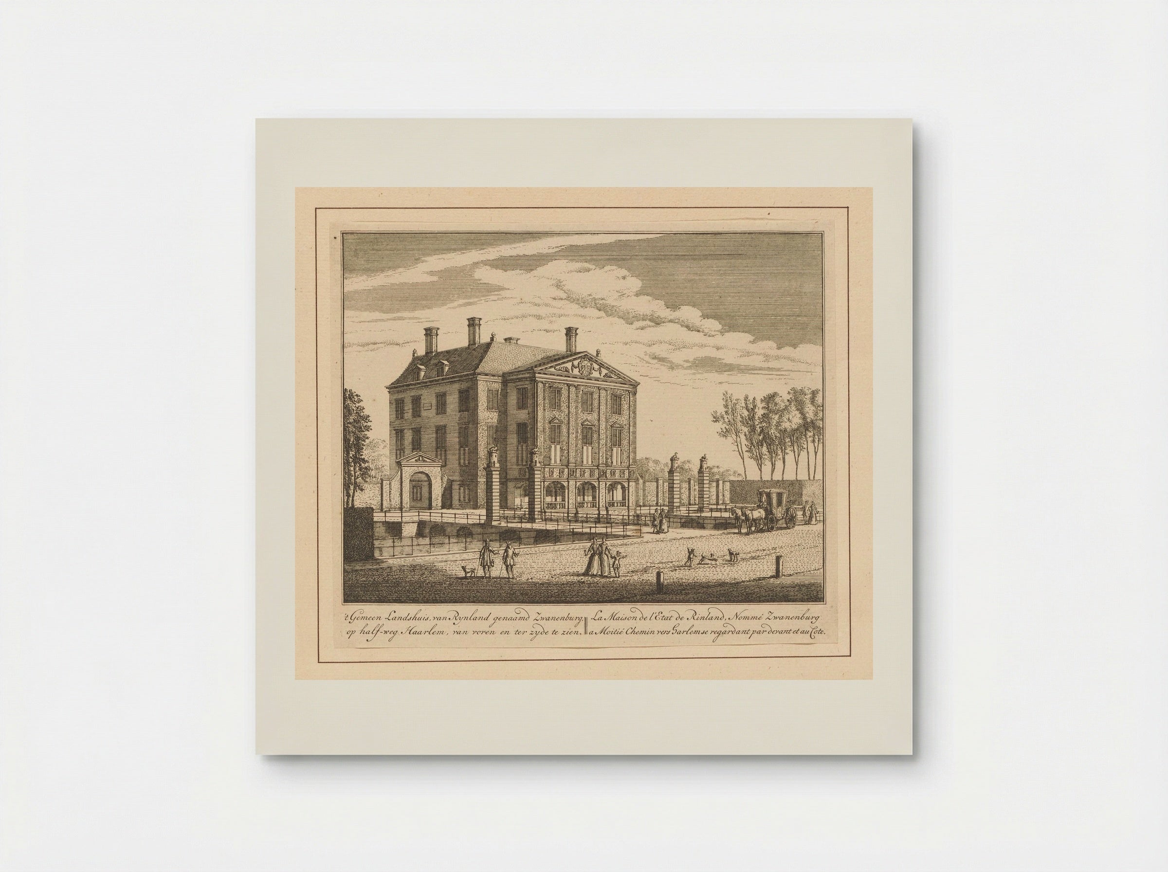 Gezicht op Huis Zwanenburg te Halfweg - Abraham Rademaker - Poster