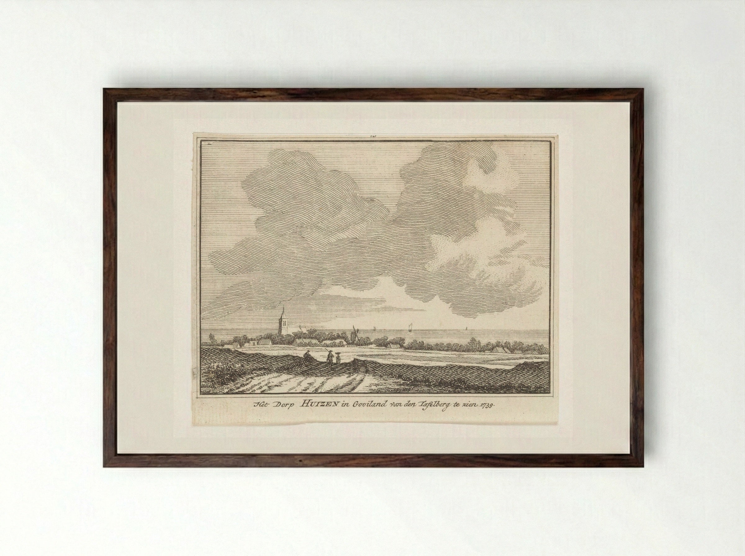 Gezicht op Huizen - Hendrik Spilman - Framed Print Dark Wood