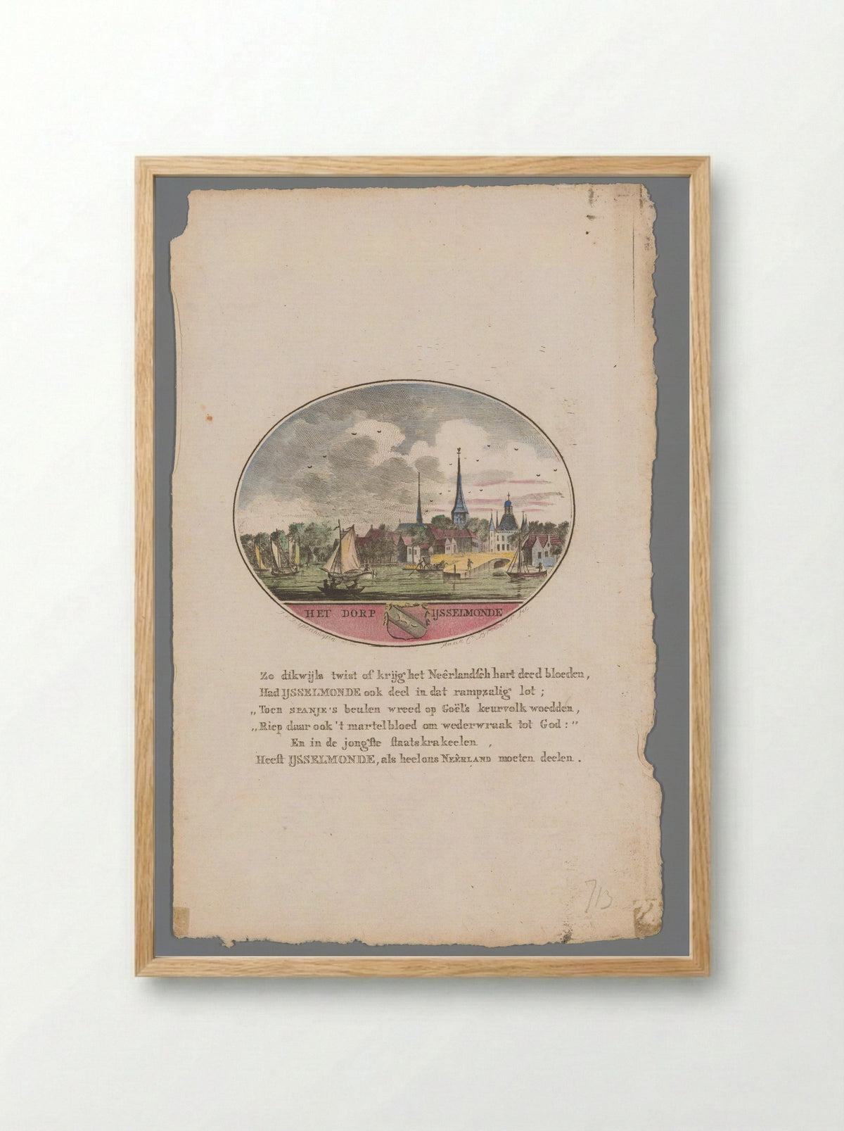 Gezicht op IJsselmonde - Hendrik Arend Banse - Framed Print Wood