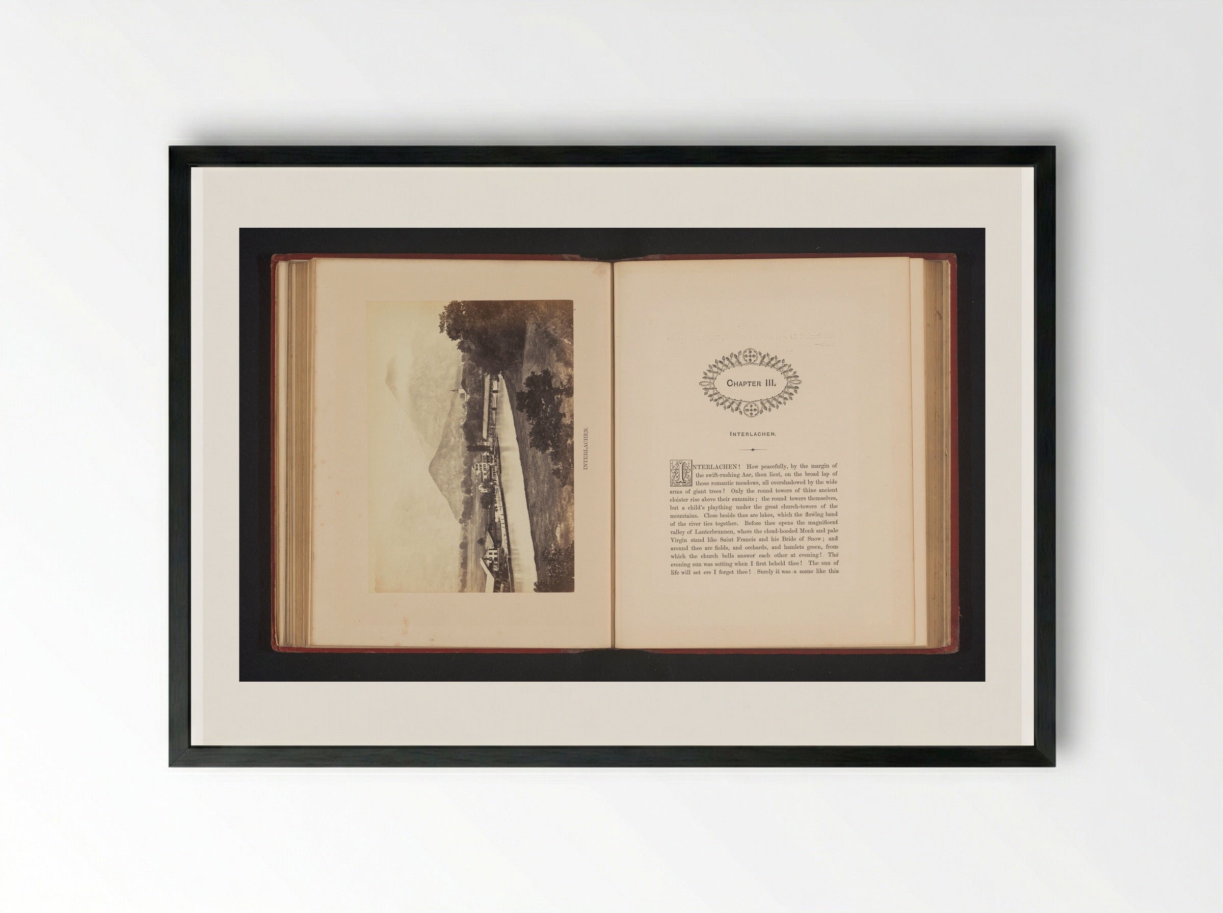 Gezicht op Interlaken - Francis Frith - Framed Print Black