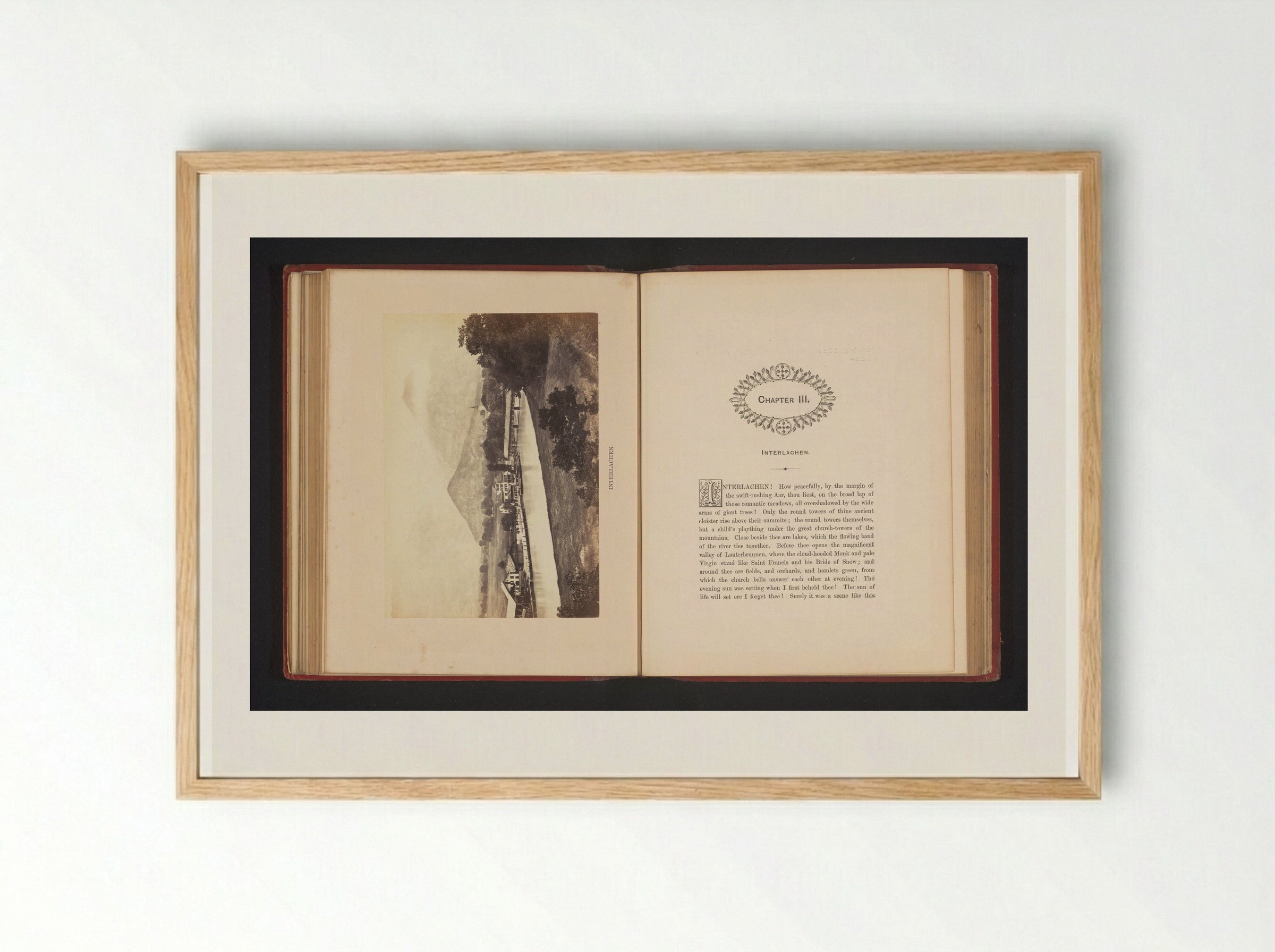 Gezicht op Interlaken - Francis Frith - Framed Print Wood