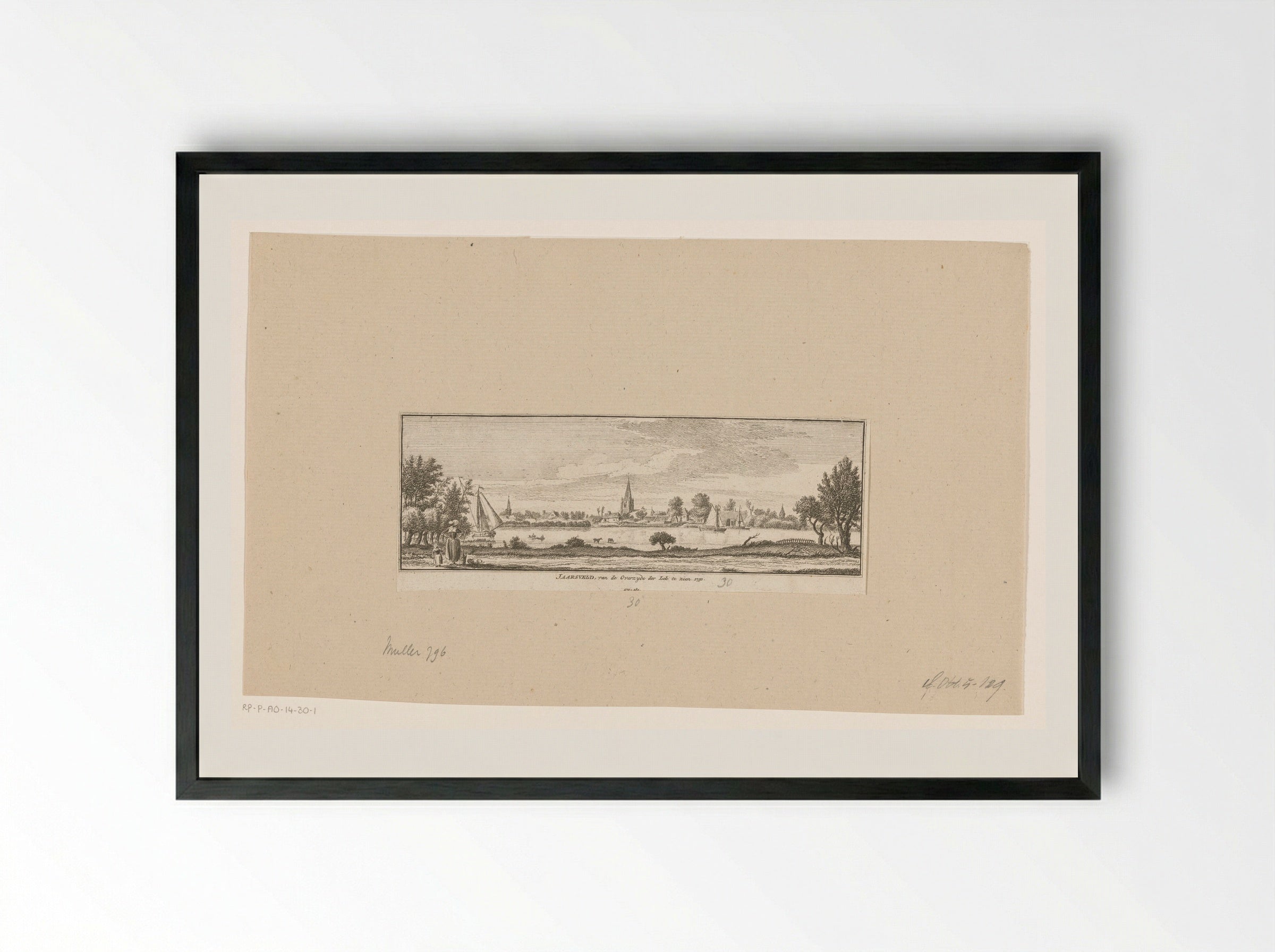 Gezicht op Jaarsveld - Hendrik Spilman - Framed Print Black