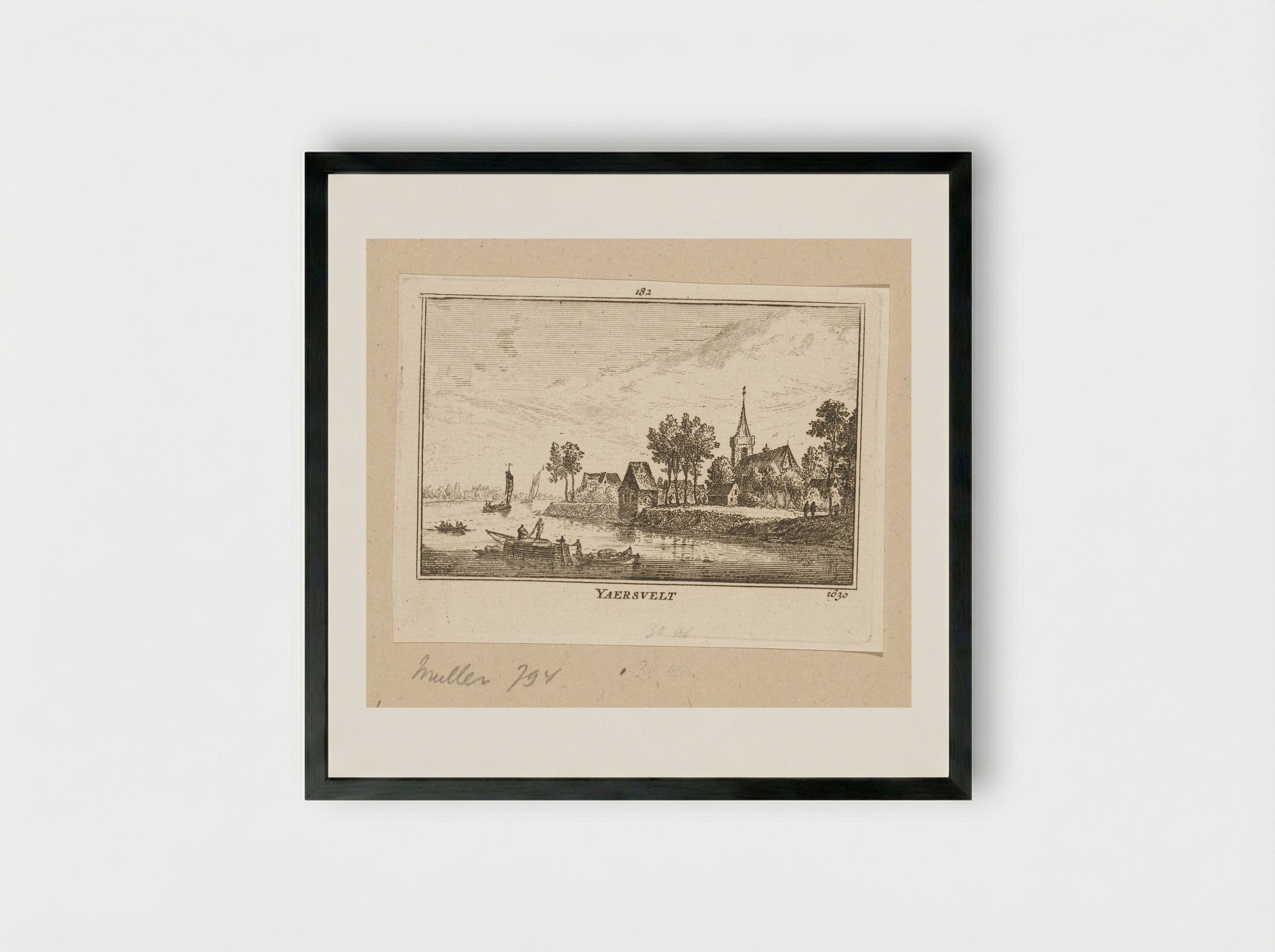 Gezicht op Jaarsveld - Abraham Rademaker - Framed Print Black