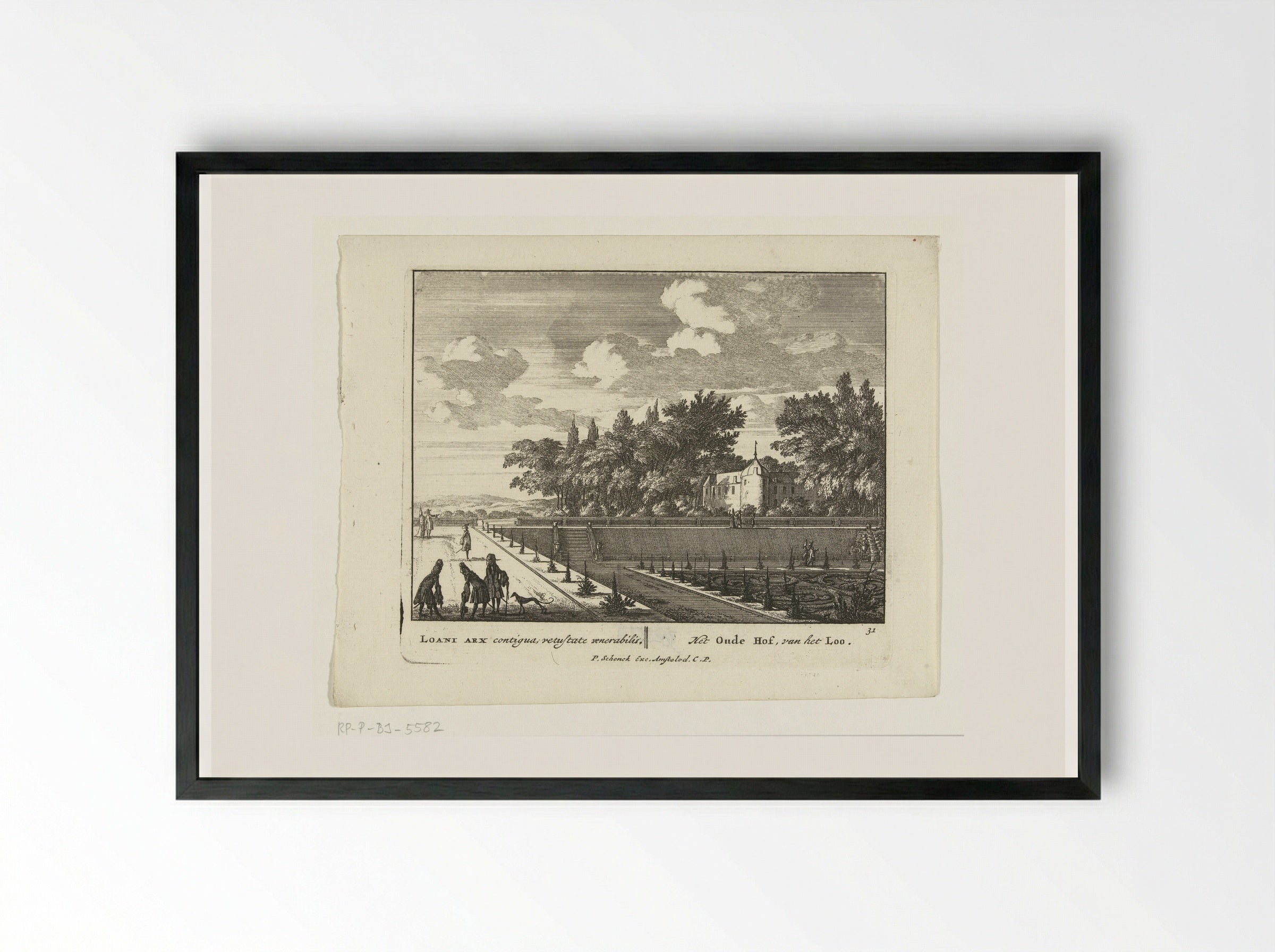 Gezicht op Kasteel Het Oude Loo - Jan van Call (I) - Framed Print Black