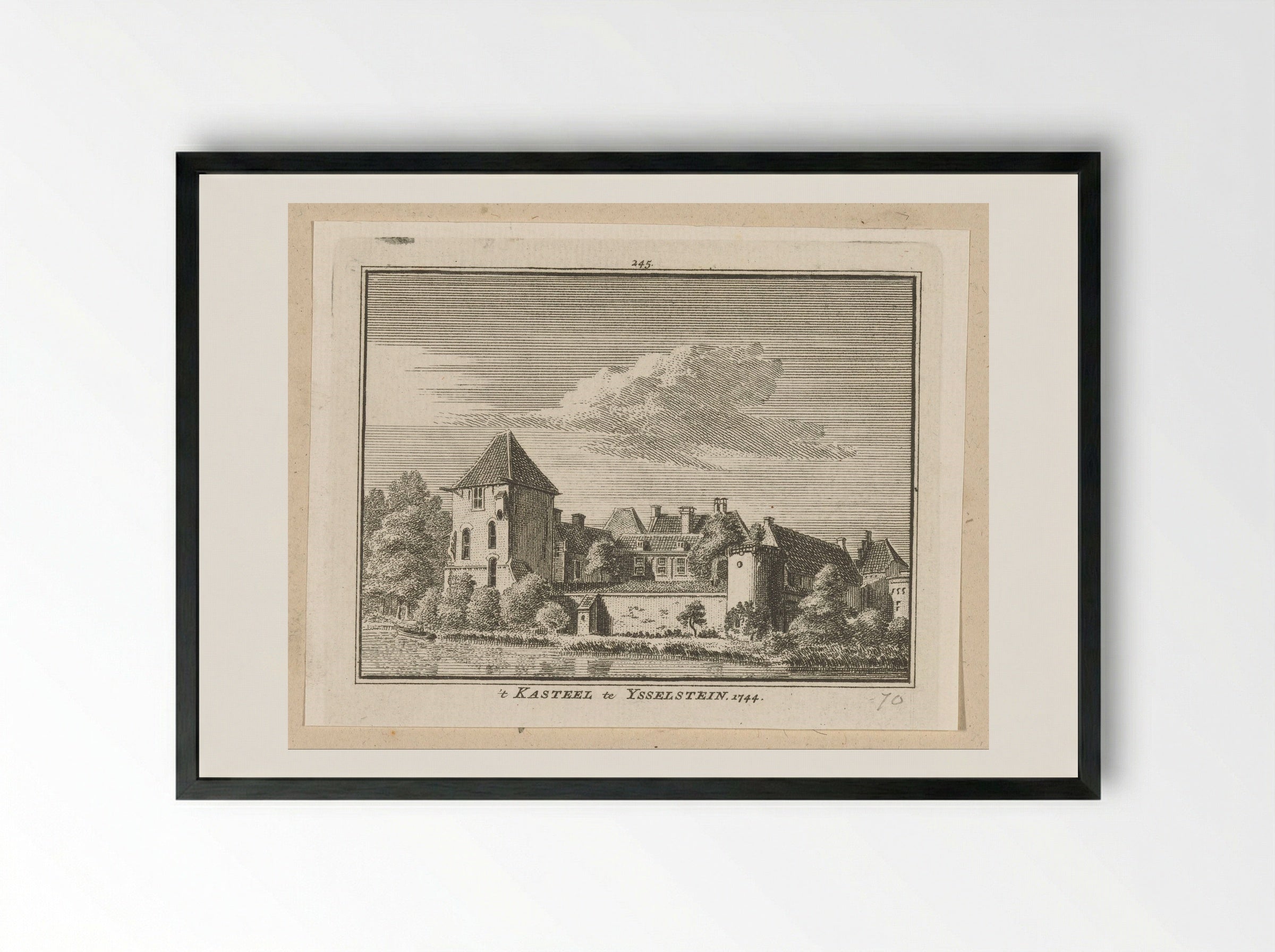 Gezicht op Kasteel IJsselstein - Hendrik Spilman - Framed Print Black