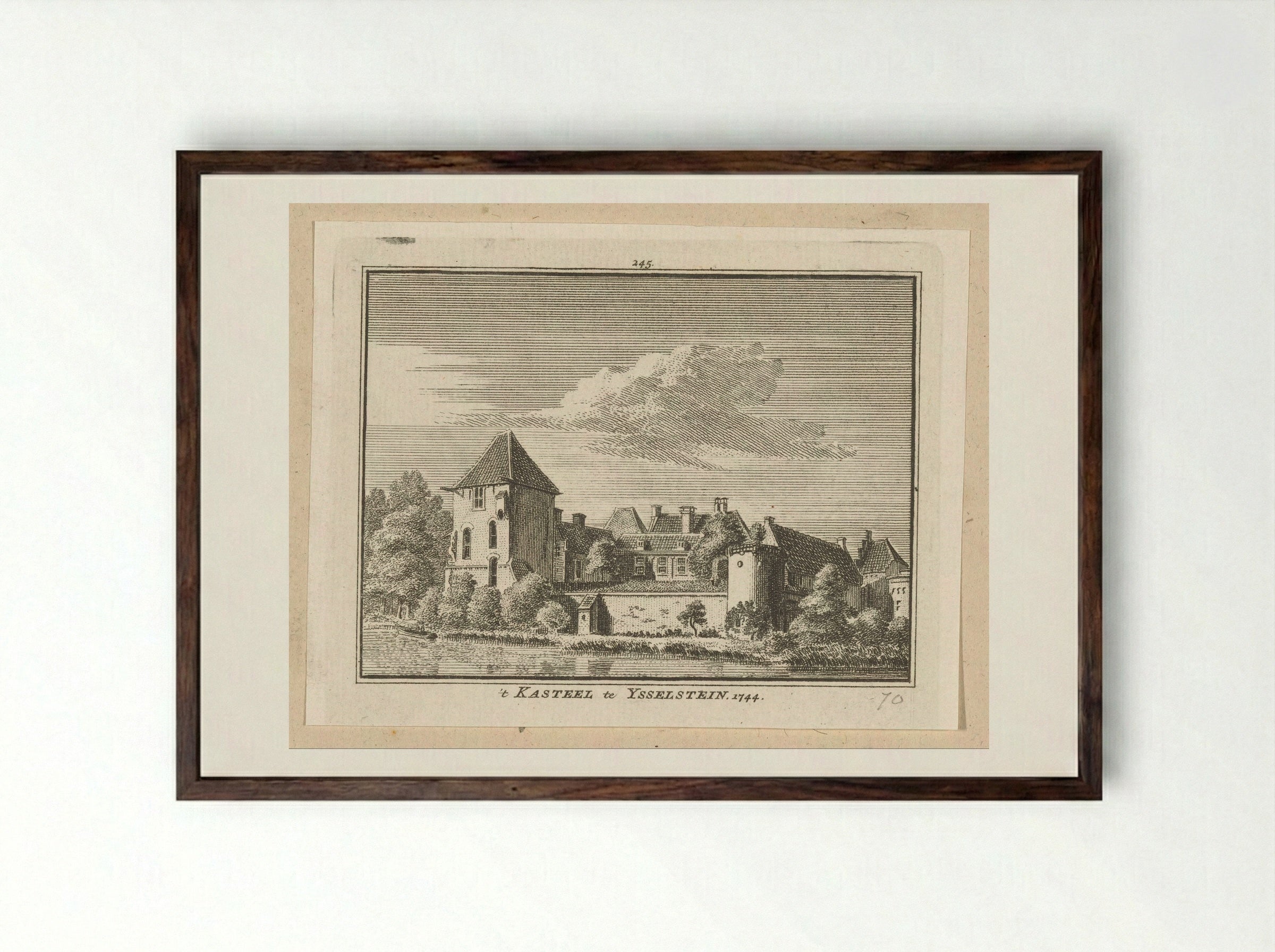 Gezicht op Kasteel IJsselstein - Hendrik Spilman - Framed Print Dark Wood