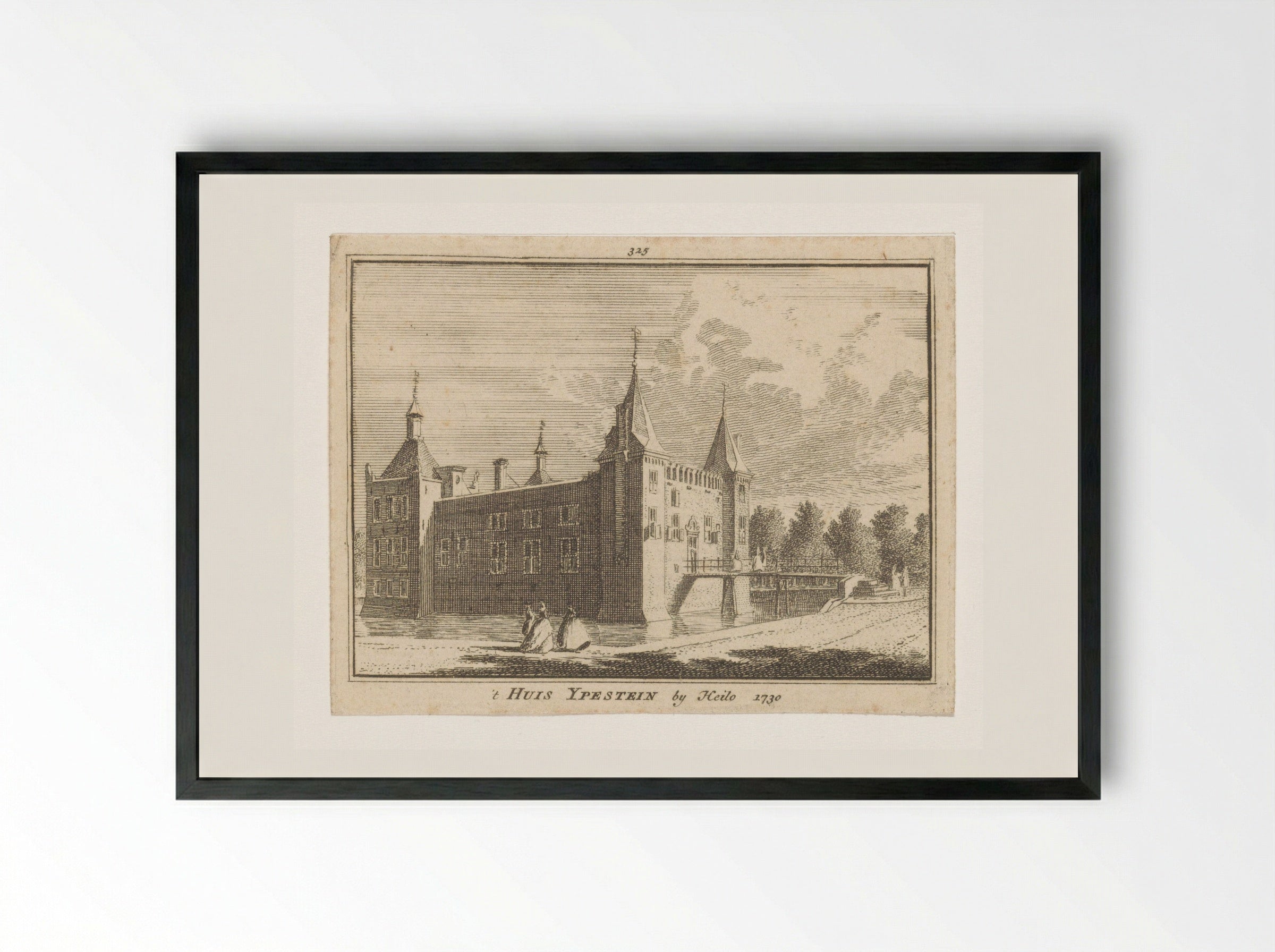 Gezicht op Kasteel Ypestein - Hendrik Spilman - Framed Print Black