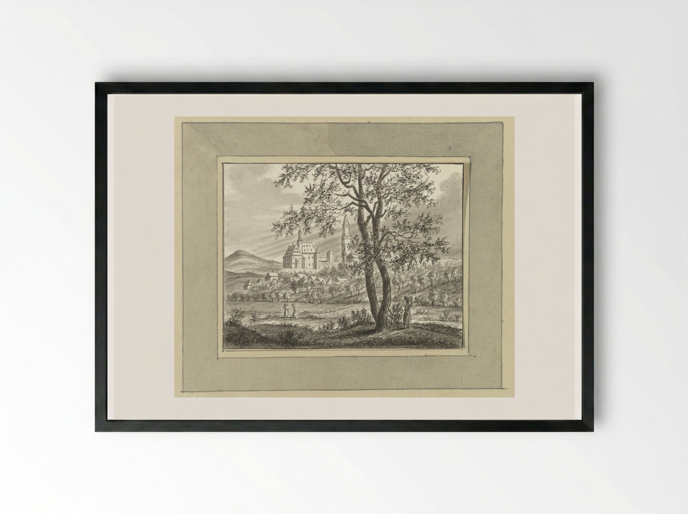 Gezicht op Kronenberg bij Frankfurt am Main - Ernst Willem Jan Bagelaar - Framed Print Black