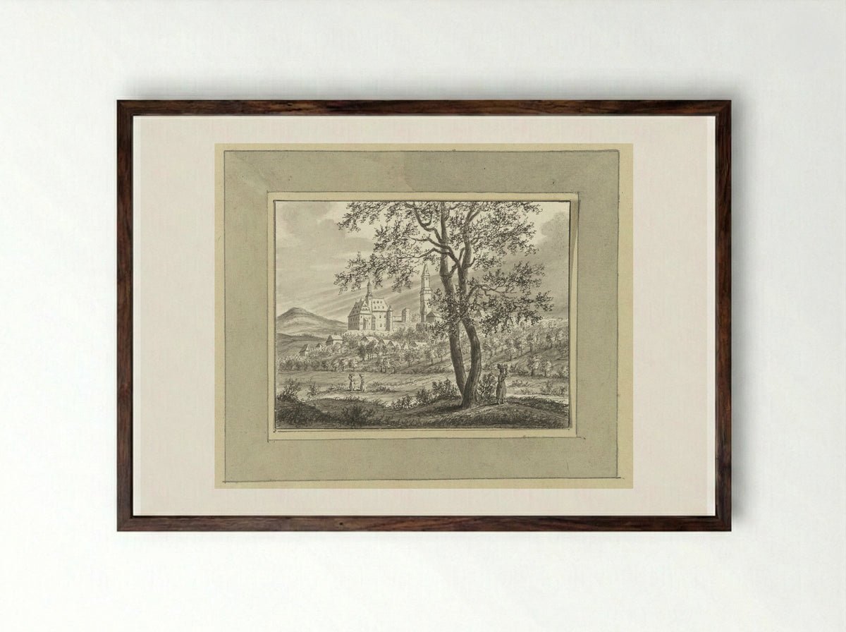 Gezicht op Kronenberg bij Frankfurt am Main - Ernst Willem Jan Bagelaar - Framed Print Dark Wood