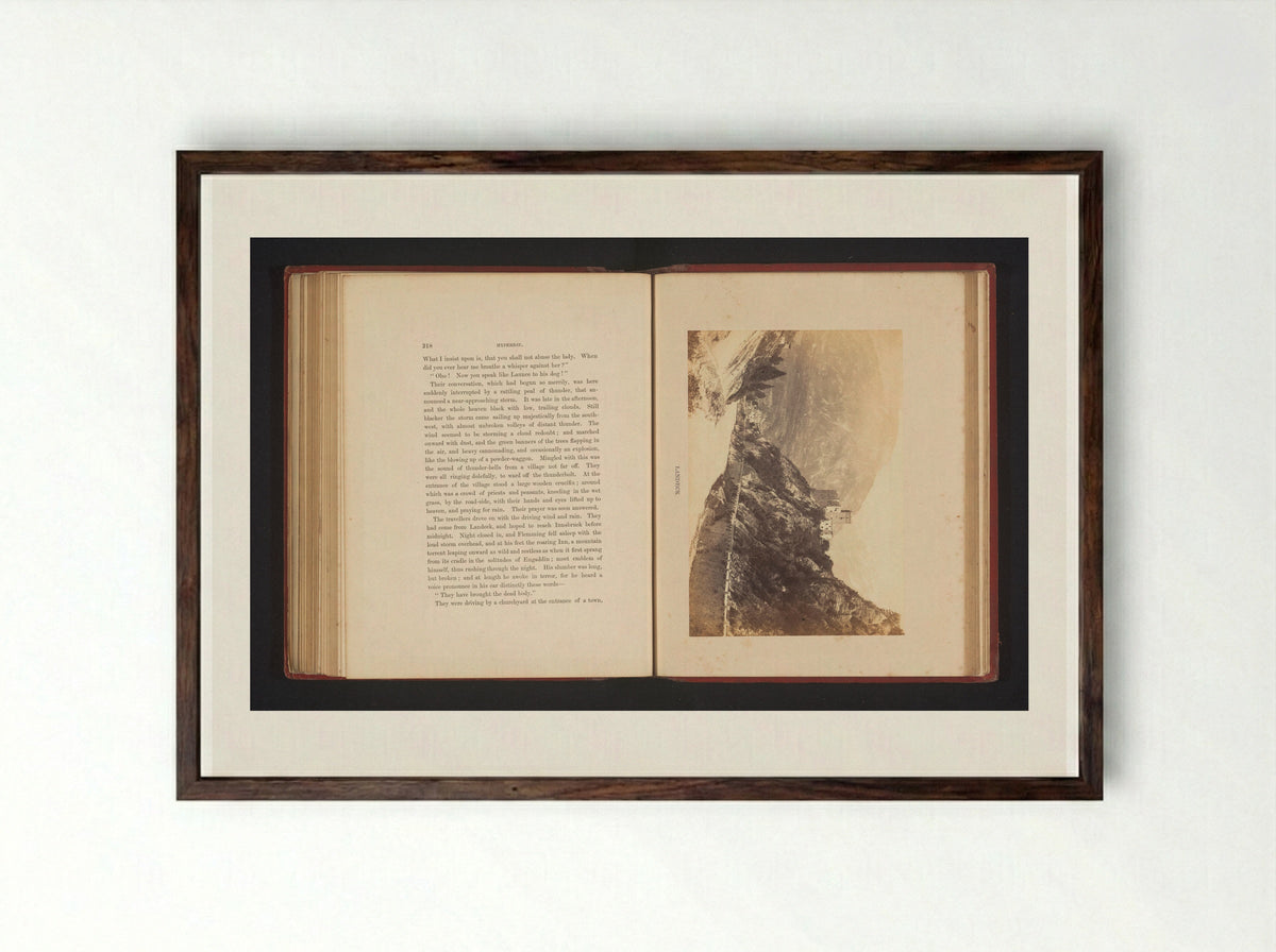 Gezicht op Landeck en Burcht Landeck - Francis Frith - Framed Print Dark Wood