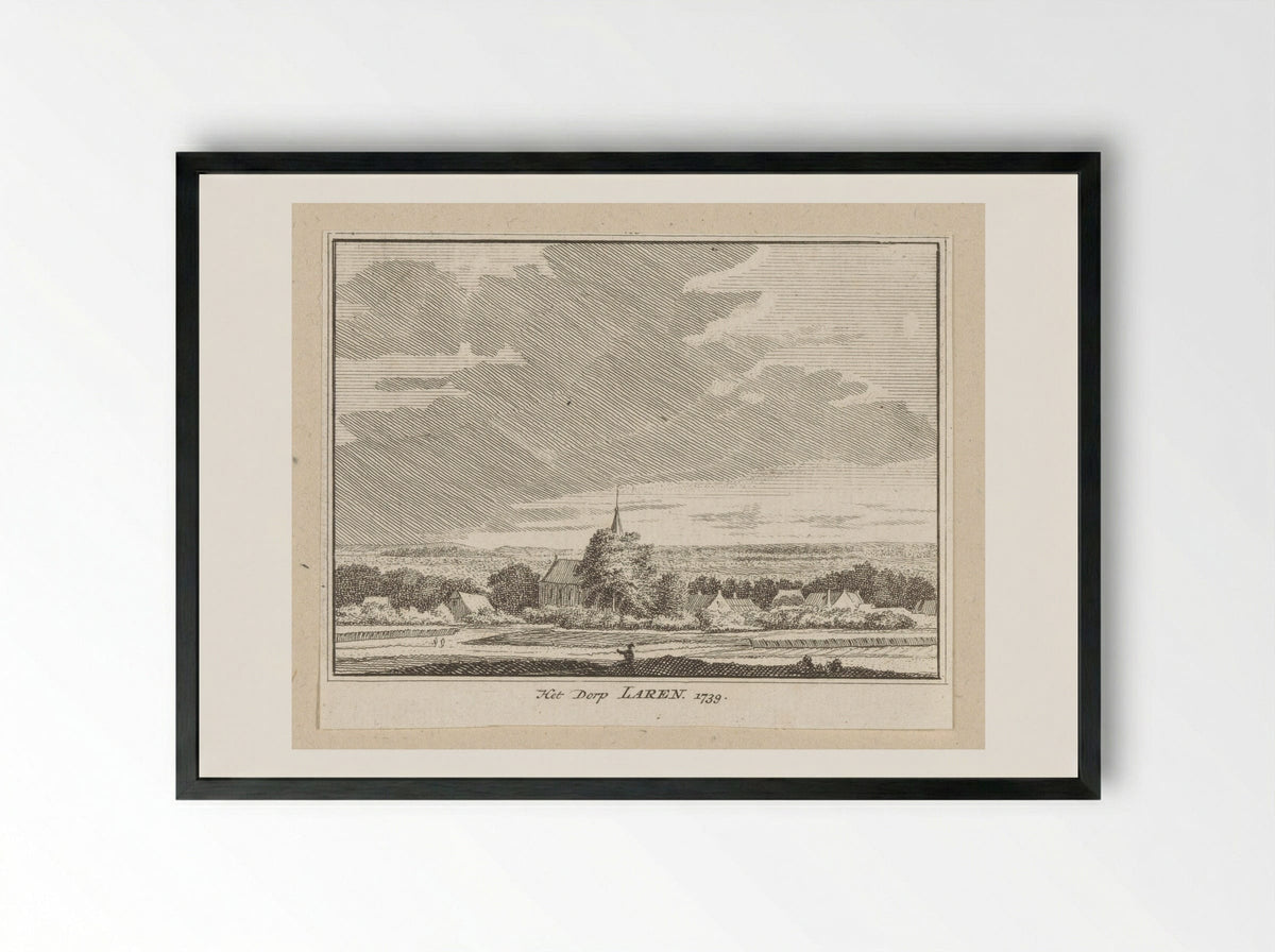 Gezicht op Laren - Hendrik Spilman - Framed Print Black