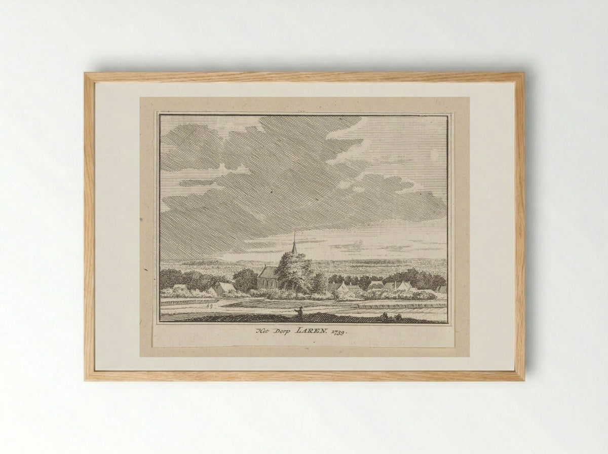Gezicht op Laren - Hendrik Spilman - Framed Print Wood