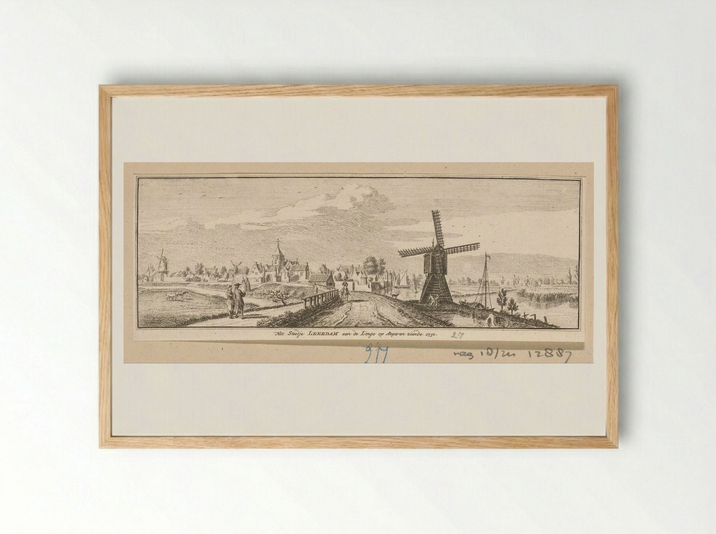 Gezicht op Leerdam - Hendrik Spilman - Framed Print Wood