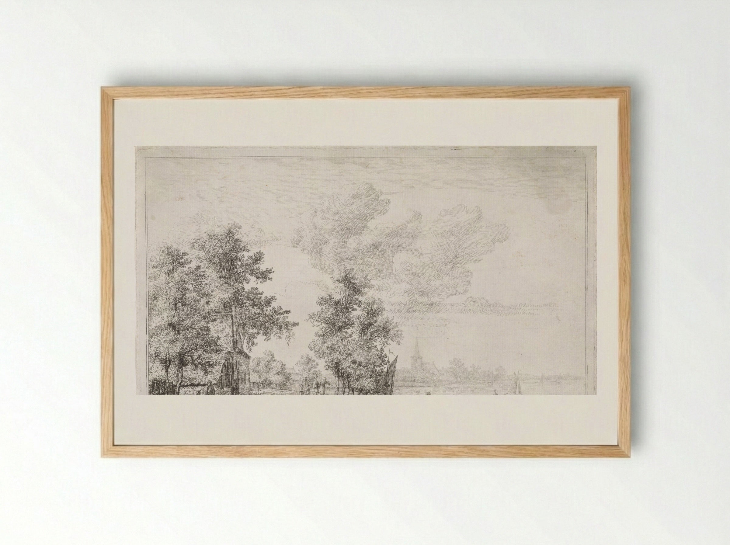 Gezicht op Lekkerkerk - Jacobus Versteegen - Framed Print Wood