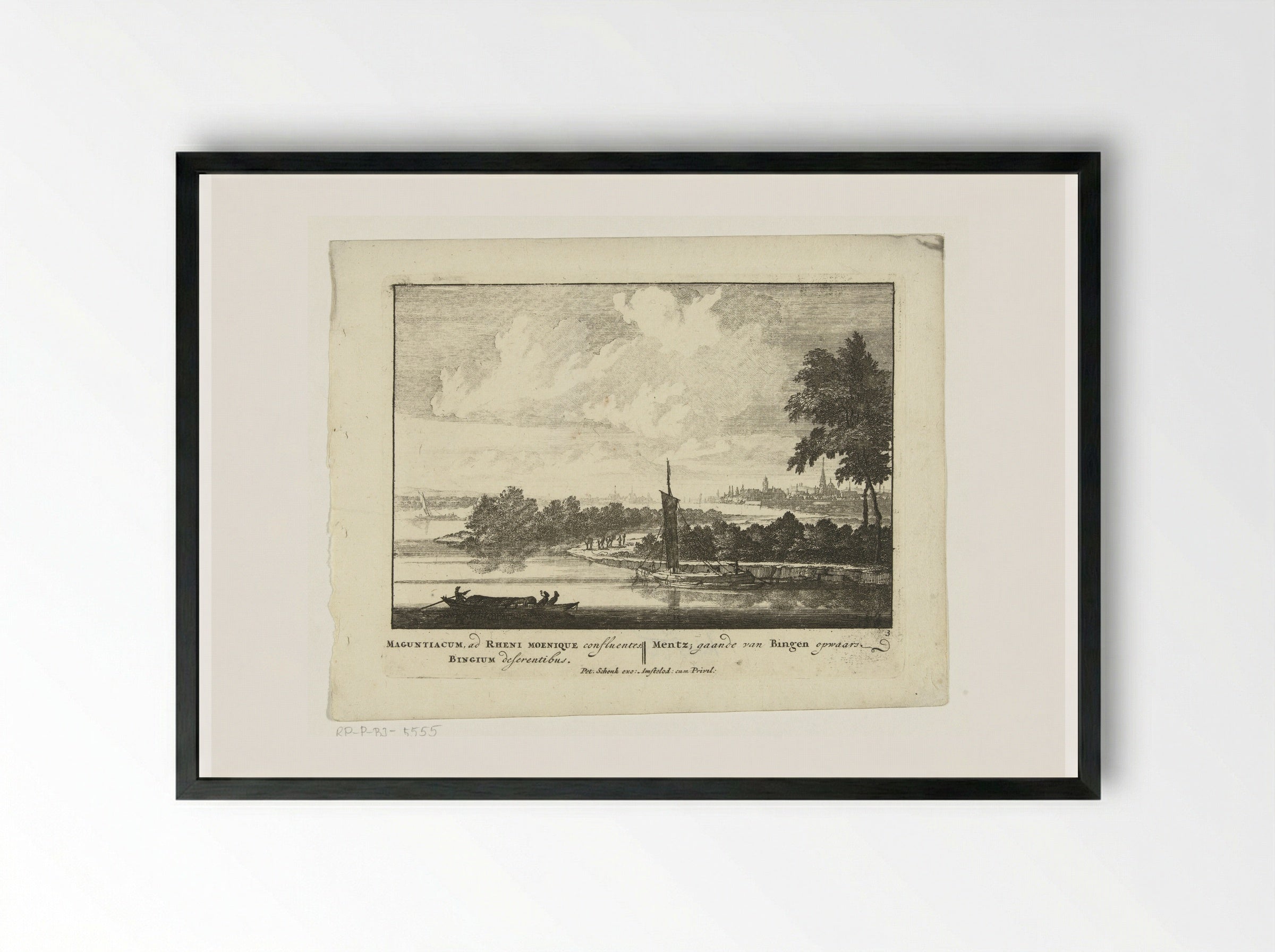 Gezicht op Mainz vanuit het Noorden - Jan van Call (I) - Framed Print Black