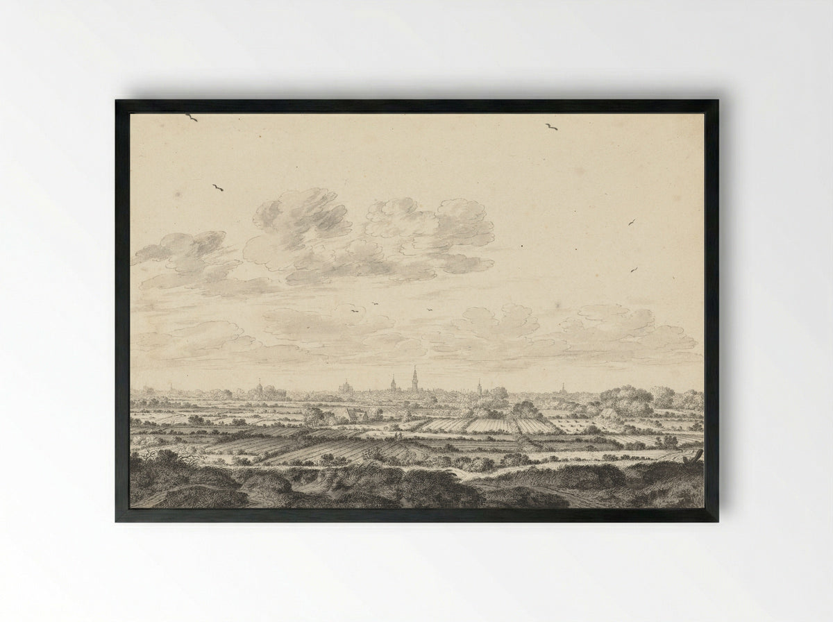 Gezicht op Middelburg - Johannes Goedaert - Framed Print Black