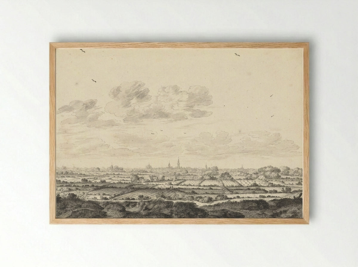 Gezicht op Middelburg - Johannes Goedaert - Framed Print Wood