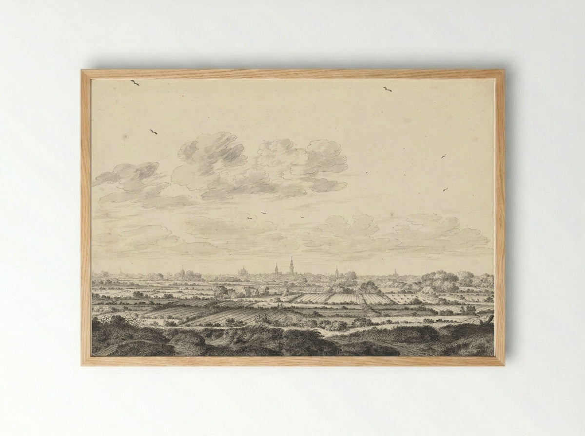 Gezicht op Middelburg - Johannes Goedaert - Framed Print Wood
