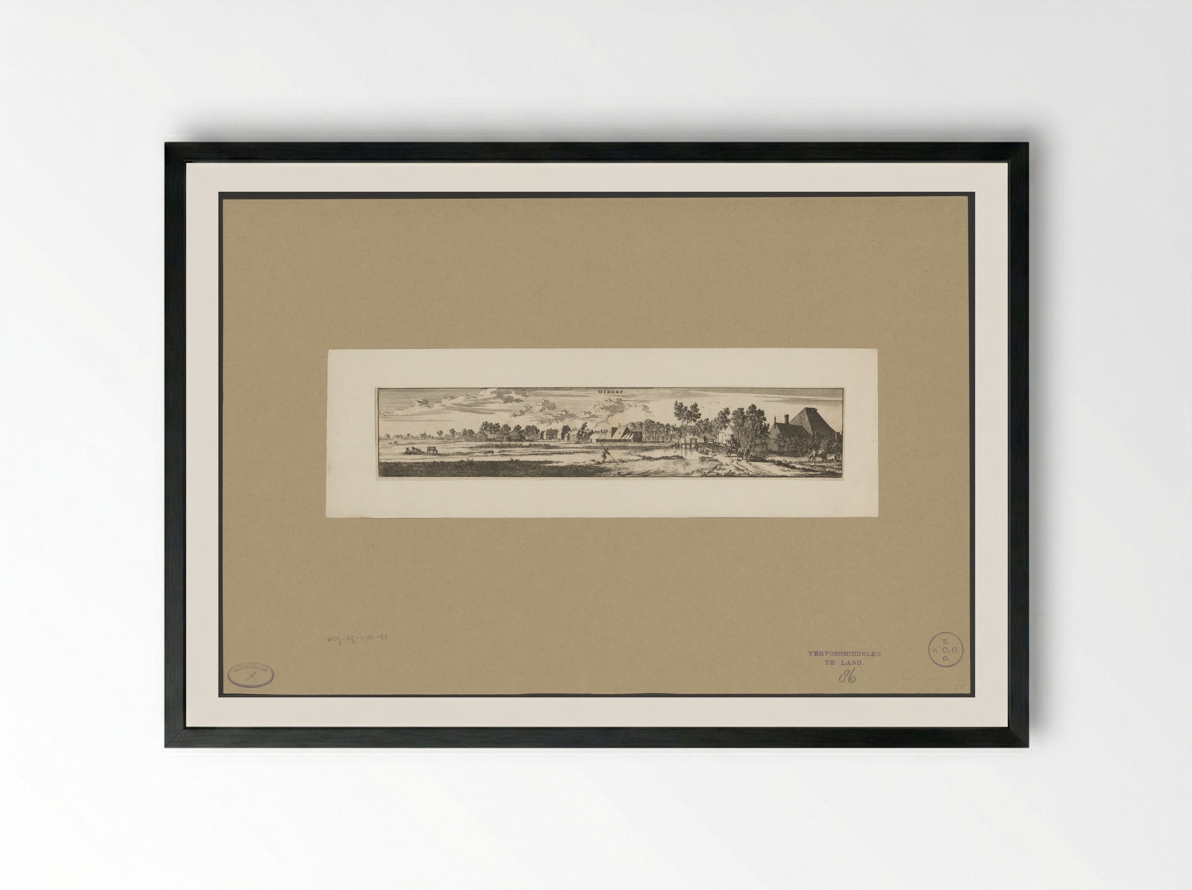 Gezicht op Osdorp - Jan Luyken - Framed Print Black