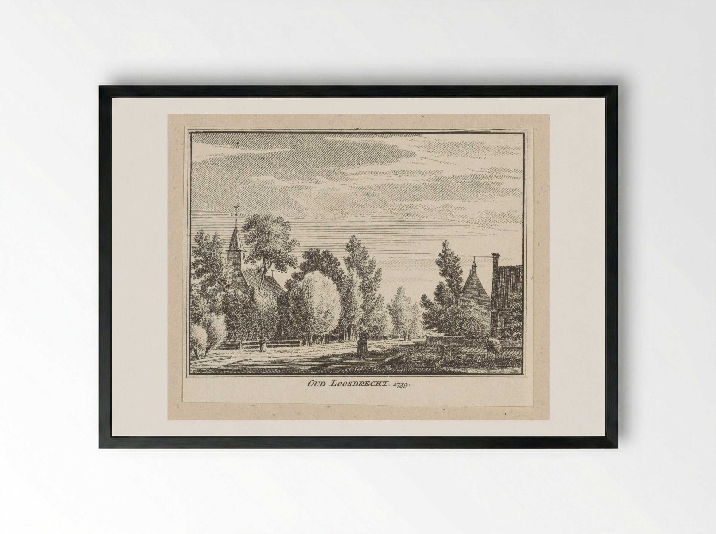Gezicht op Oud-Loosdrecht - Hendrik Spilman - Framed Print Black