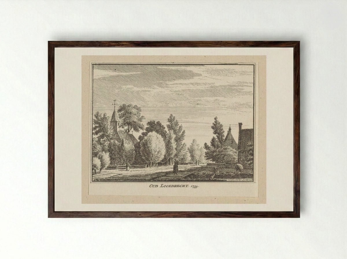 Gezicht op Oud-Loosdrecht - Hendrik Spilman - Framed Print Dark Wood