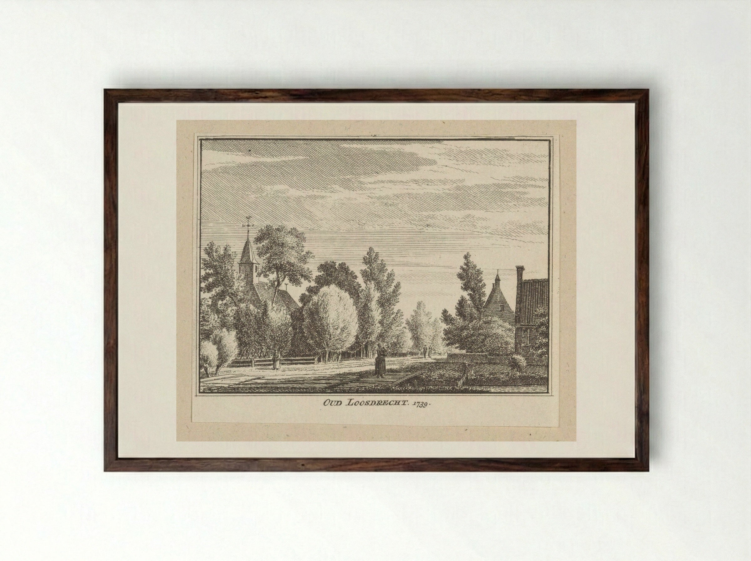 Gezicht op Oud-Loosdrecht - Hendrik Spilman - Framed Print Dark Wood