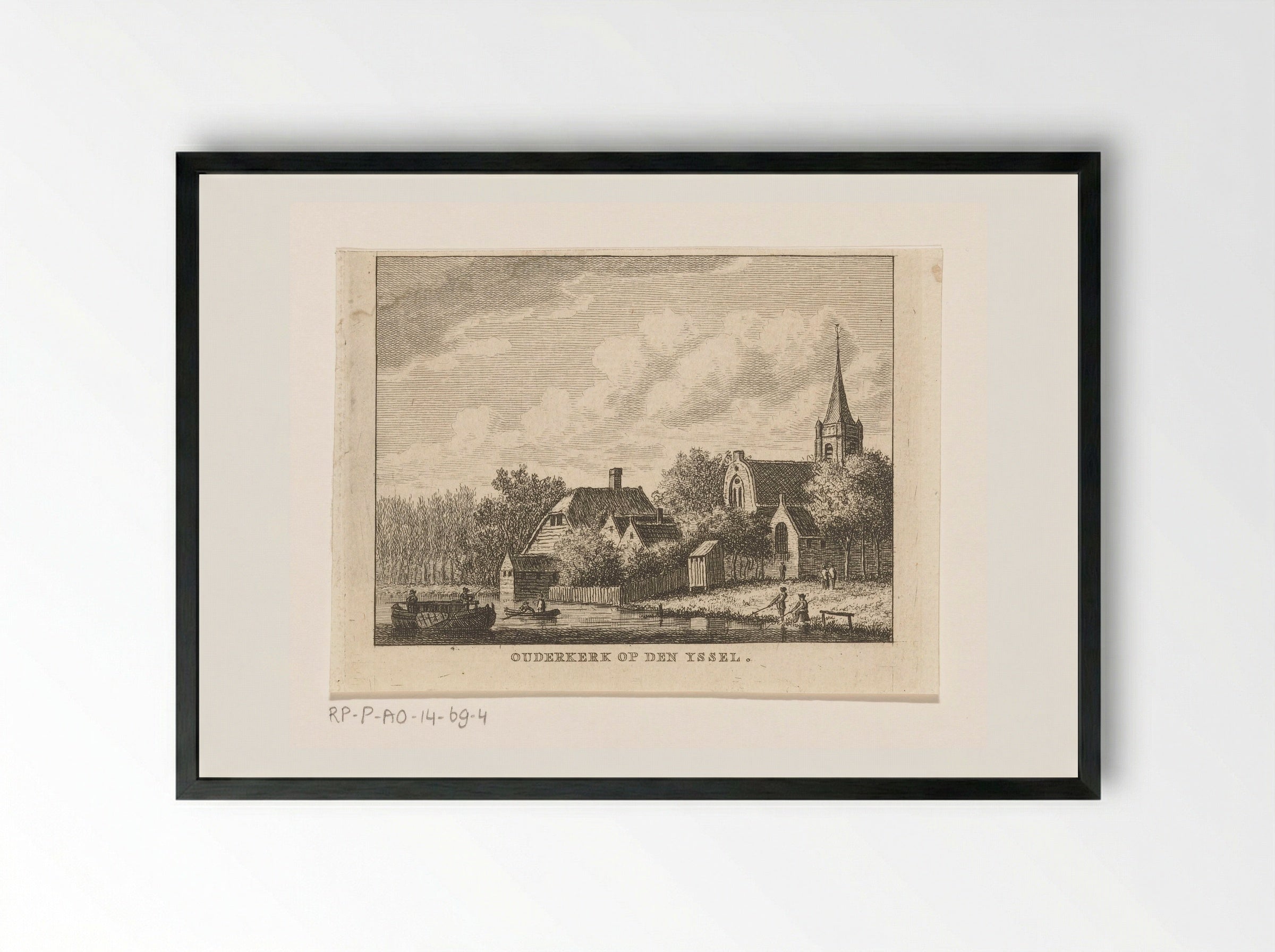 Gezicht op Ouderkerk aan den IJssel - Carel Frederik Bendorp (I) - Framed Print Black
