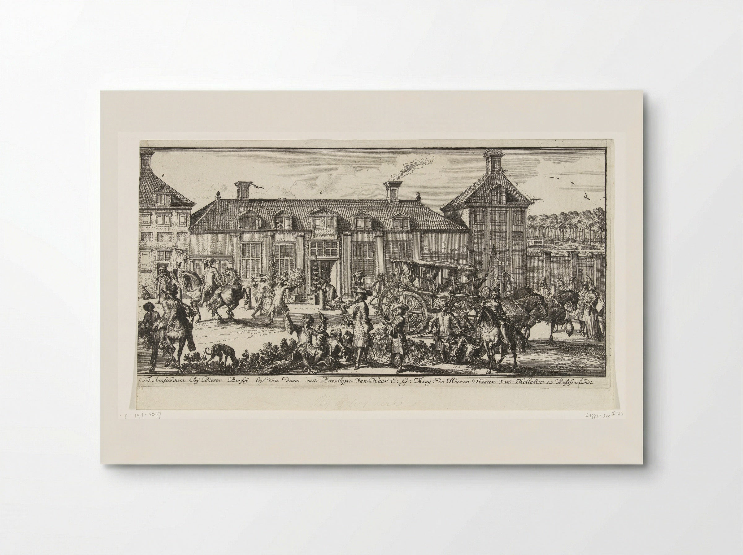Gezicht op Paleis Het Loo (profiel, rechterdeel) - Romeyn de Hooghe - Poster