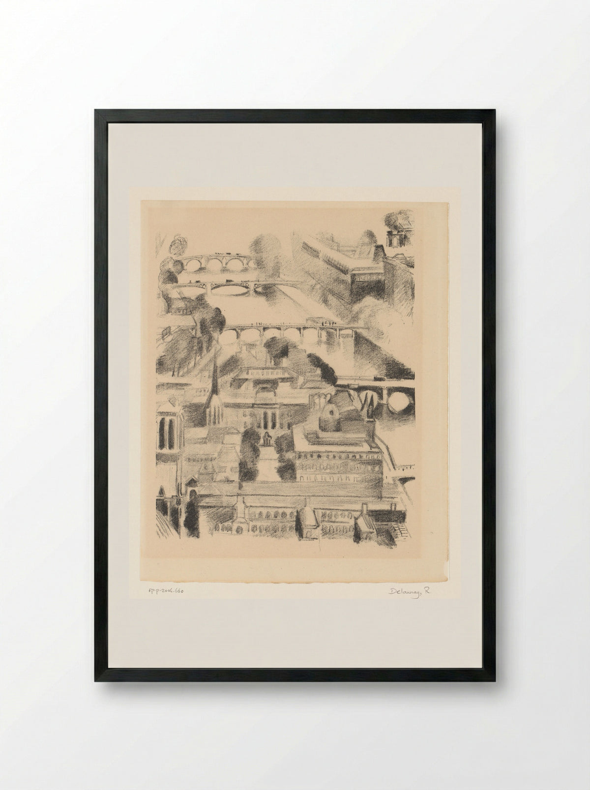 Gezicht op Parijs - Robert Delaunay - Framed Print Black